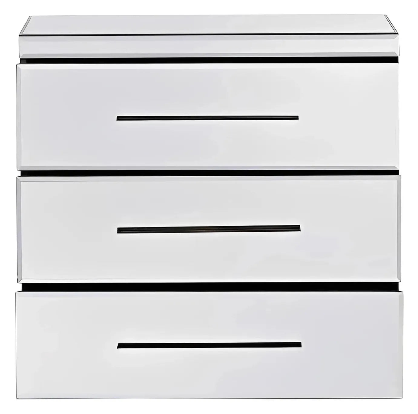 Mystic Falls Plated Mirror Nightstands (2-Pack), Metal, Mirror, Contemporary, Transitional, tapered legs, brushed metal