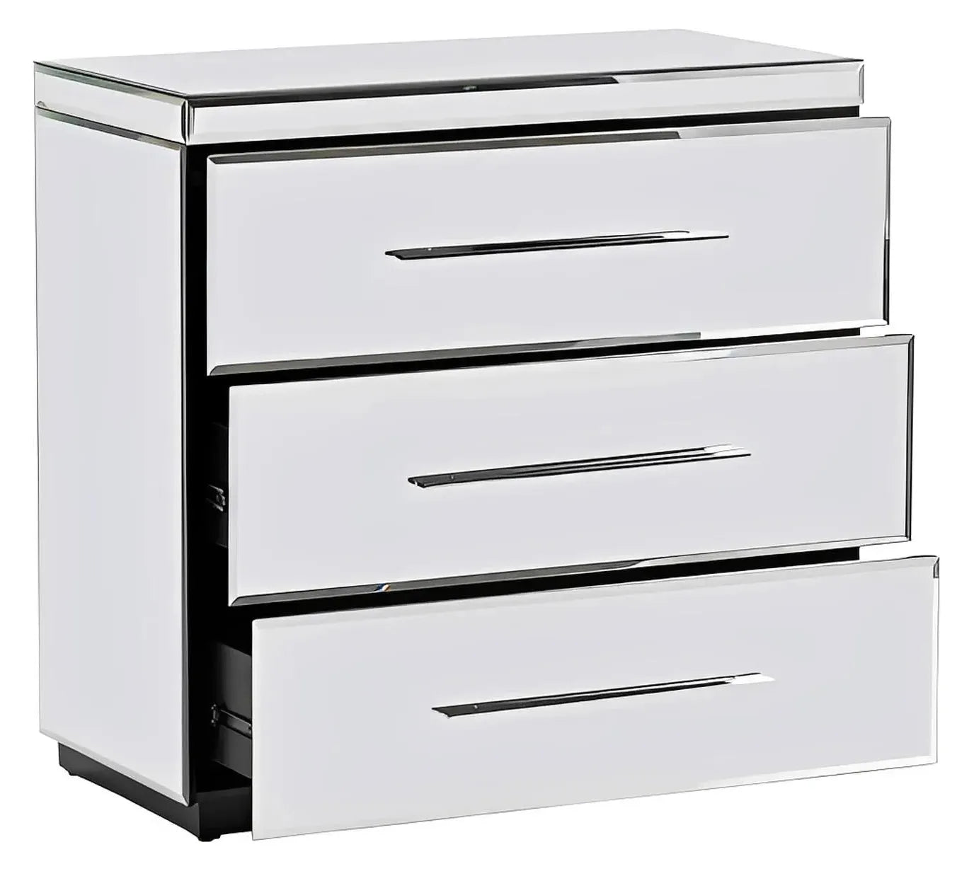 Mystic Falls Plated Mirror Nightstands (2-Pack), Metal, Mirror, Contemporary, Transitional, tapered legs, brushed metal