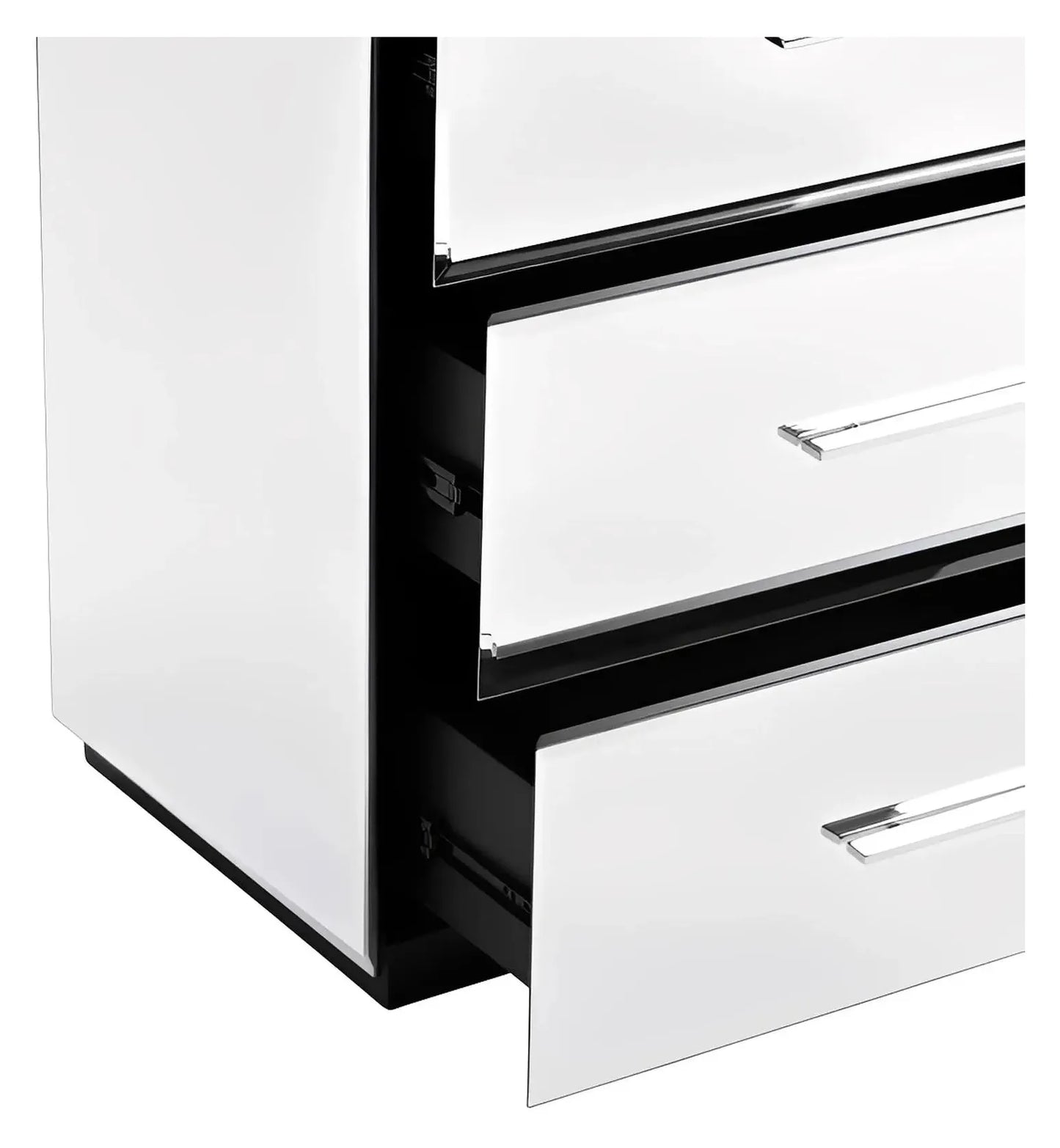 Mystic Falls Plated Mirror Nightstands (2-Pack), Metal, Mirror, Contemporary, Transitional, tapered legs, brushed metal