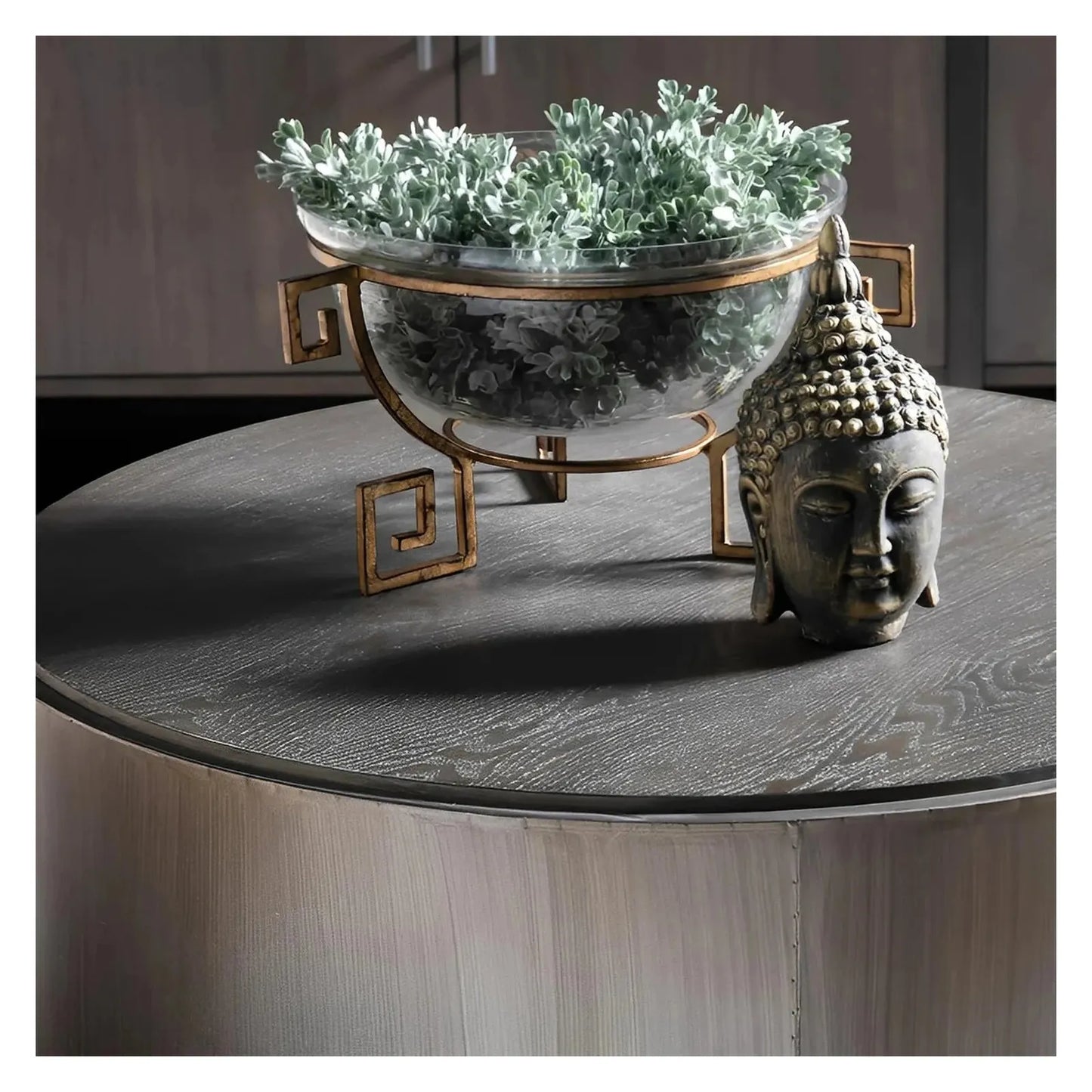 Prestwick Polished Drum Cocktail or Coffee Table