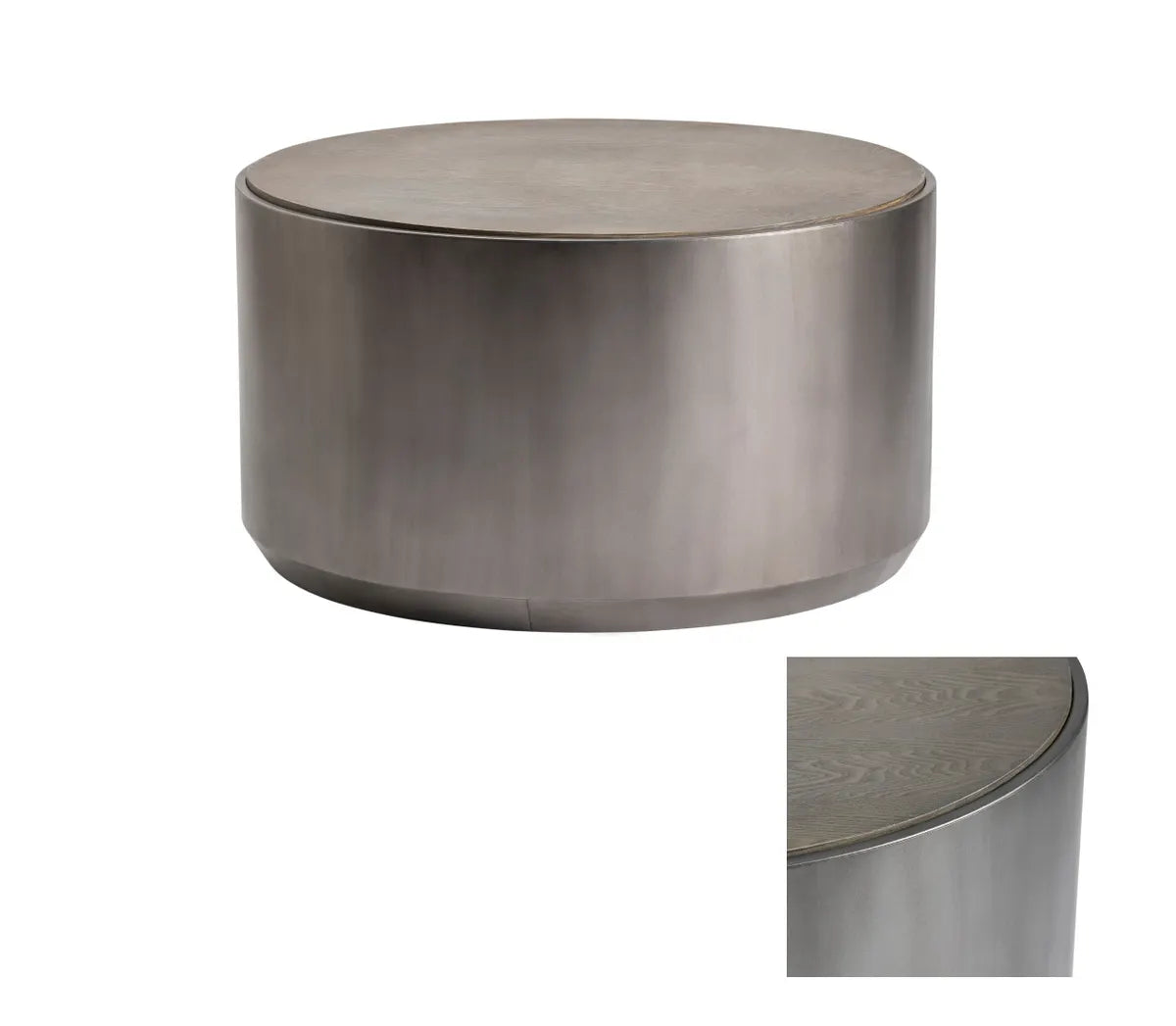 Prestwick Polished Drum Cocktail or Coffee Table