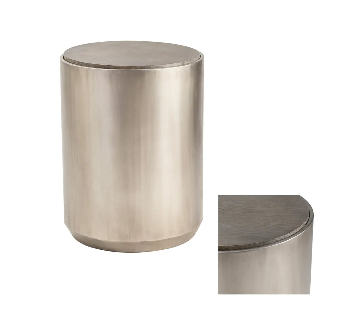 Prestwick End Table (Set of 2) - Round - Solid Wood - Metal Frame
