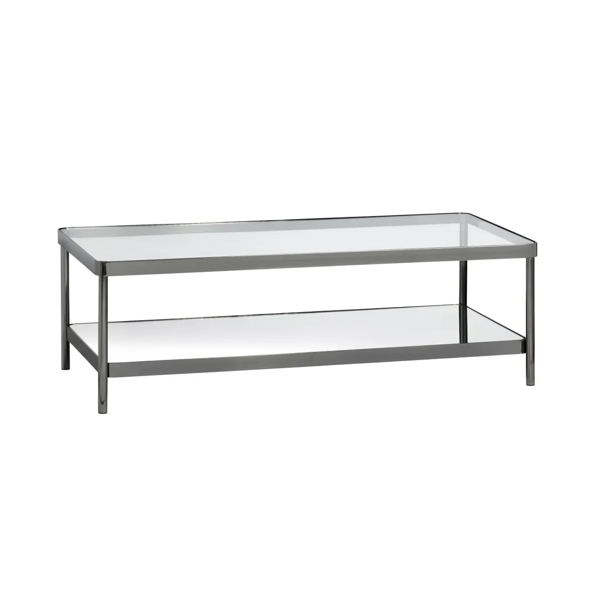 Astoria Glass & Metal Modern Cocktail or Coffee Table