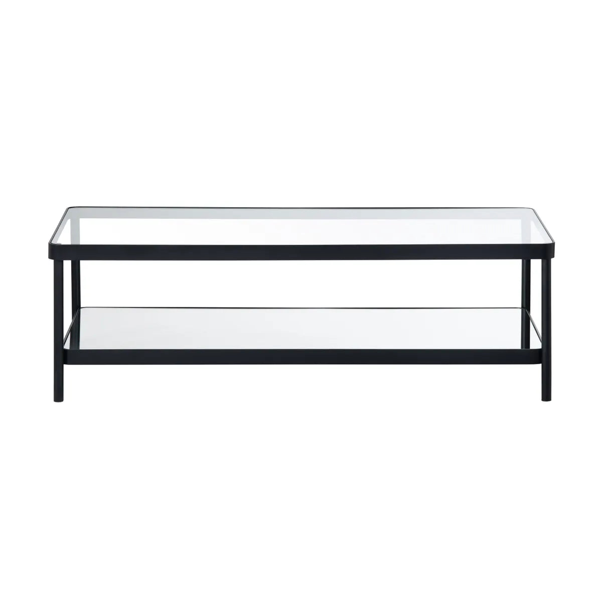 Stratford Glass & Black Metal Cocktail or Coffee Table