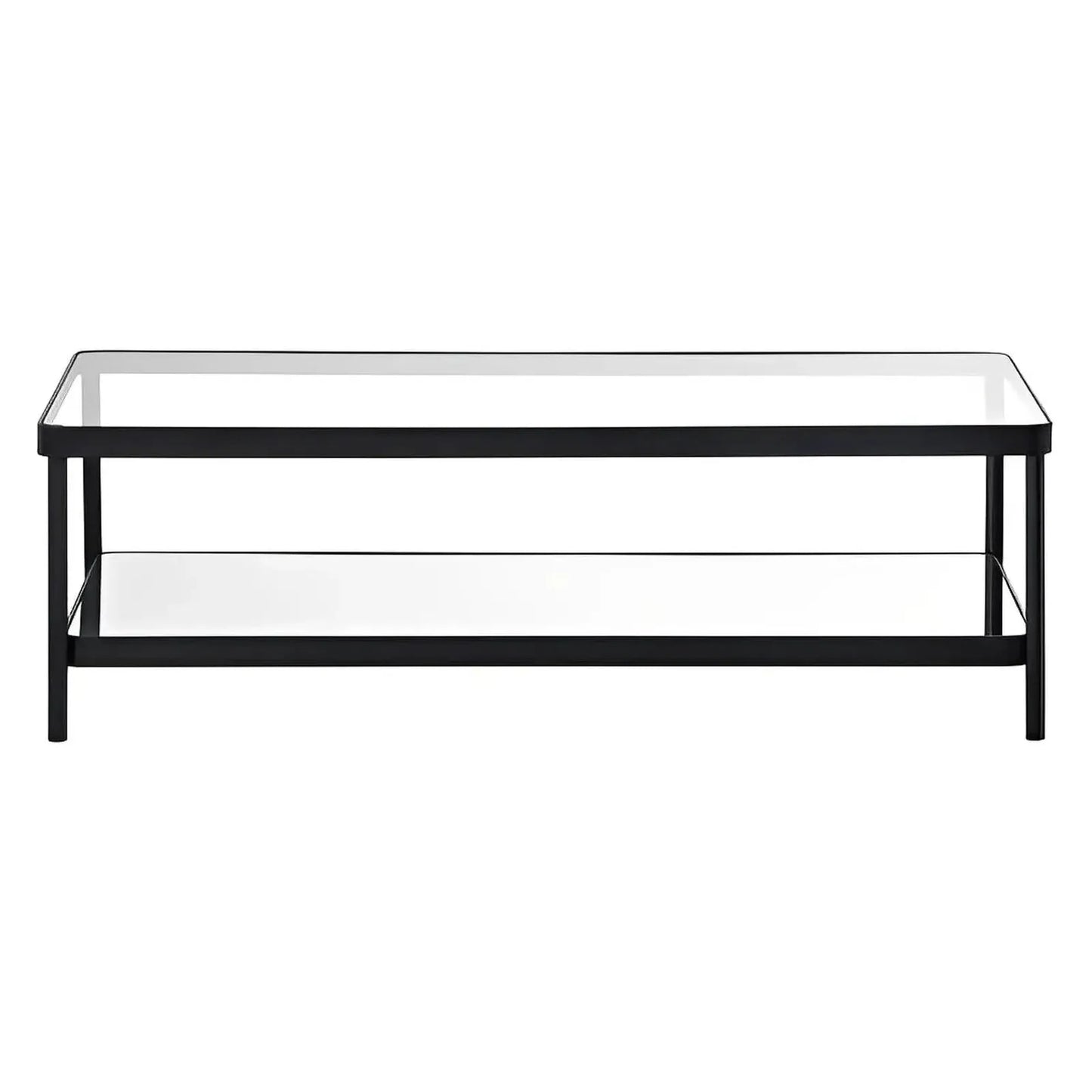 Stratford Glass & Black Metal Cocktail or Coffee Table