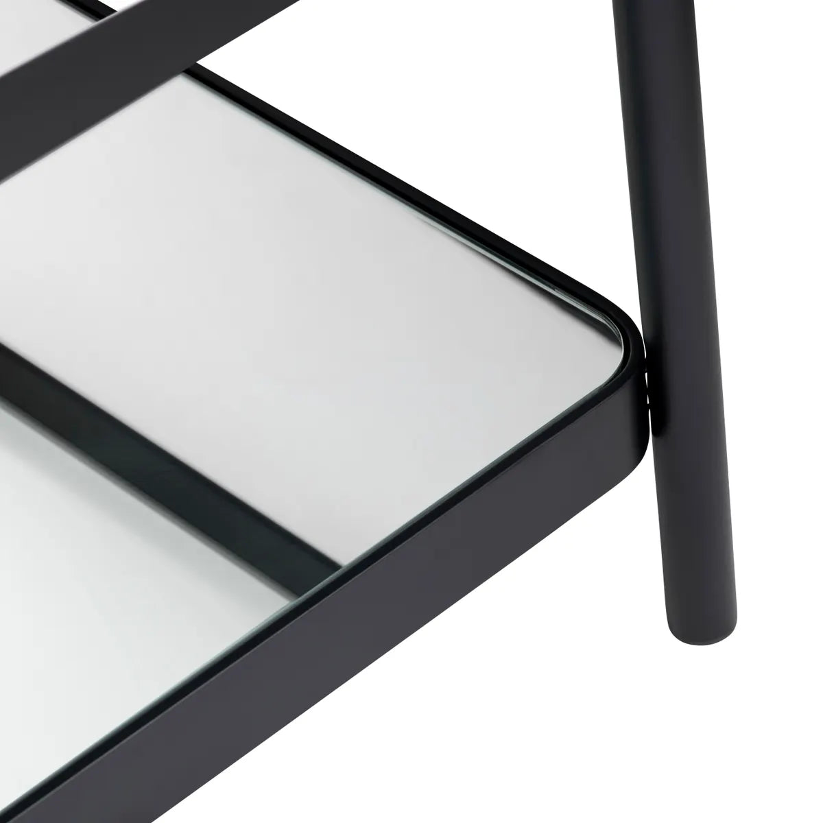 Stratford Glass & Black Metal Cocktail or Coffee Table