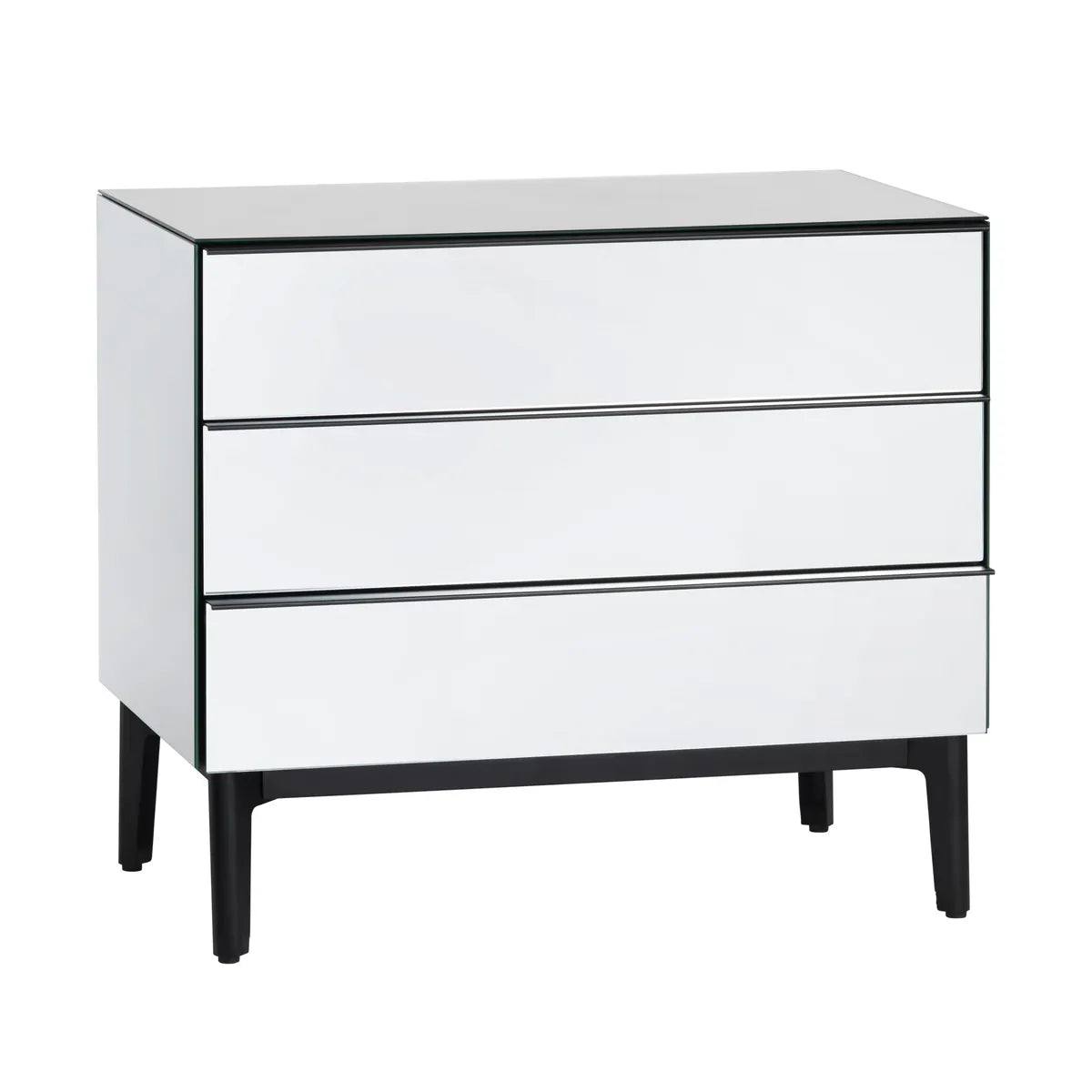 Rockport Mirror Nightstands (2-Pack) Contemporary, Transitional, tapered legs, felt-lined top drawers