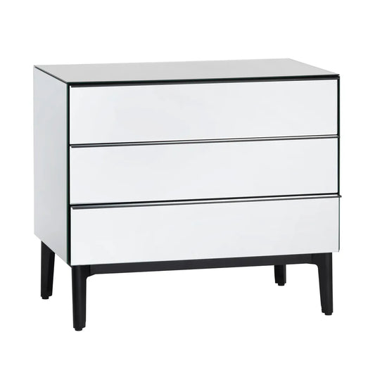 Rockport Mirror Nightstands (2-Pack) Contemporary, Transitional, tapered legs, felt-lined top drawers