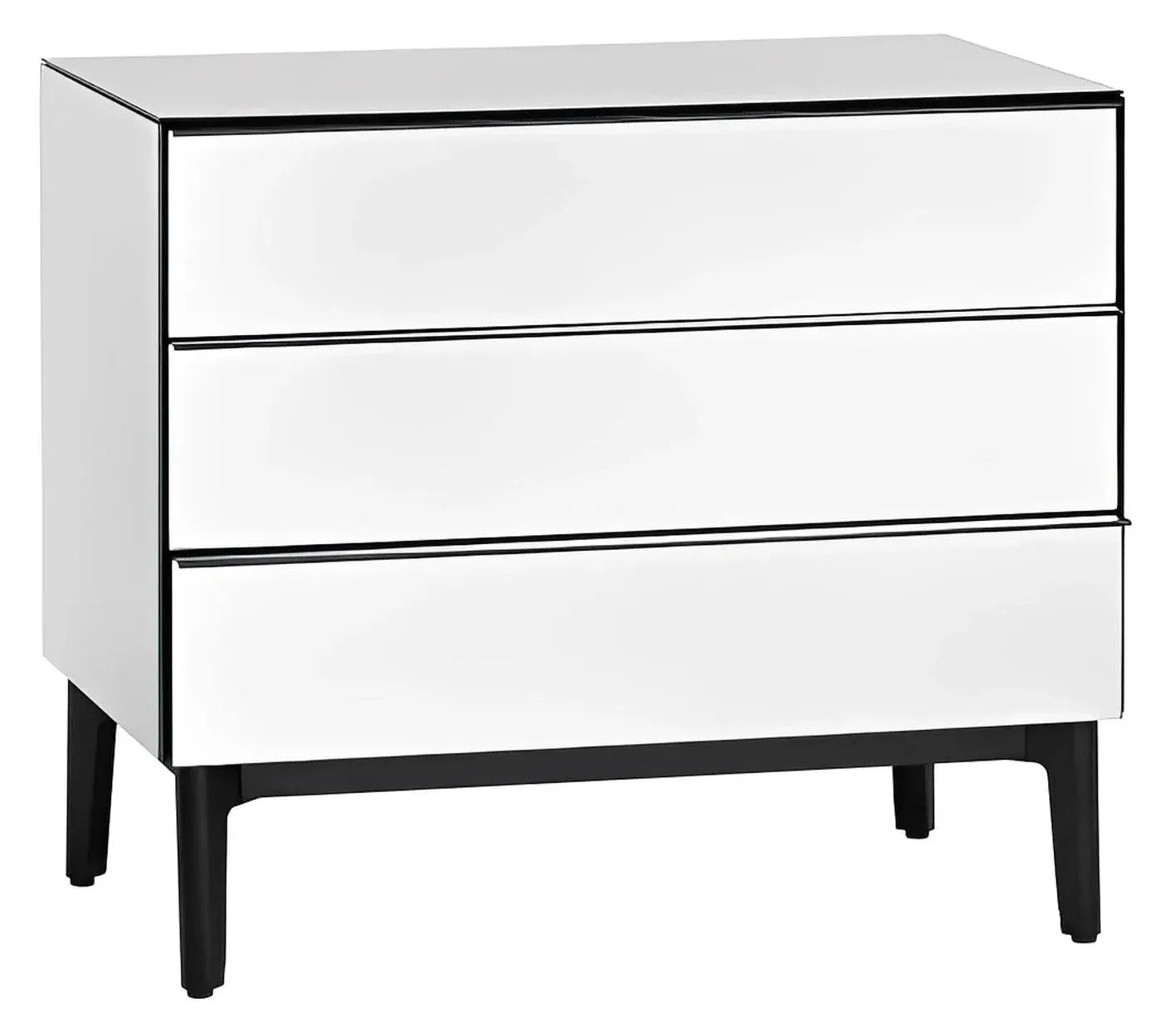 Rockport Mirror Nightstands (2-Pack) Contemporary, Transitional, tapered legs, felt-lined top drawers