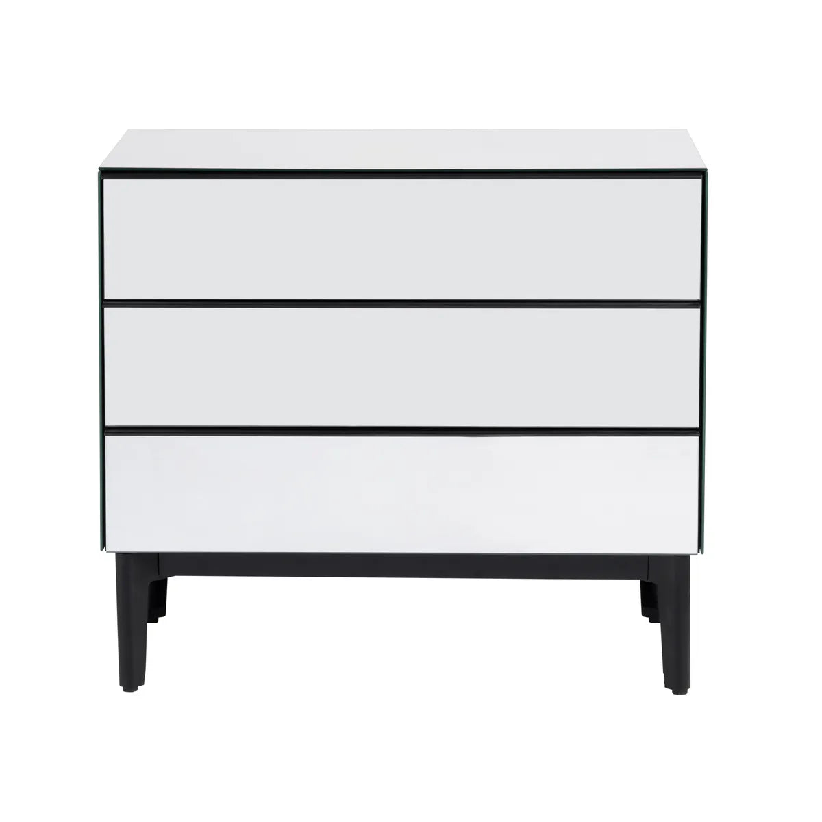 Rockport Mirror Nightstands (2-Pack) Contemporary, Transitional, tapered legs, felt-lined top drawers