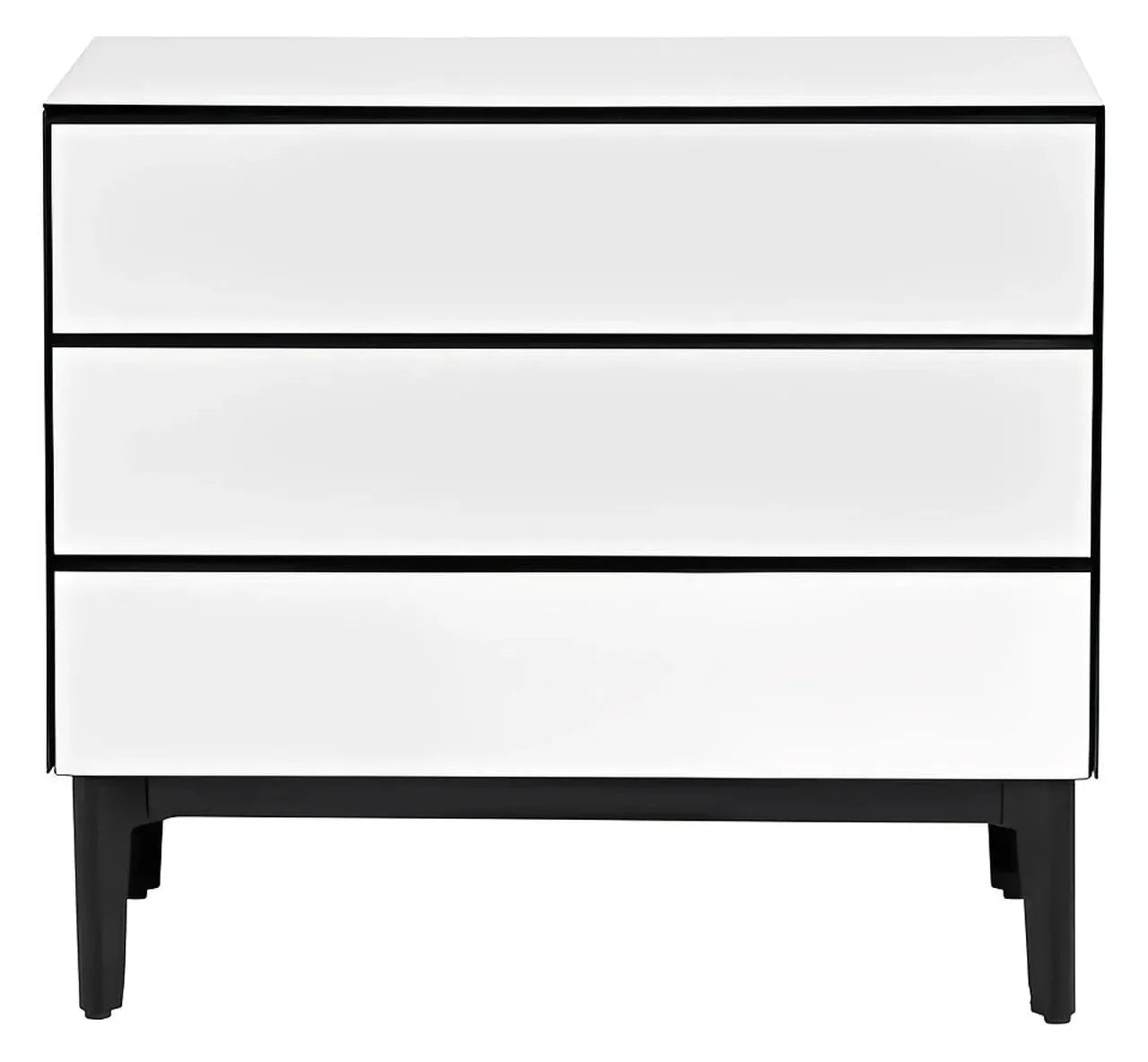 Rockport Mirror Nightstands (2-Pack) Contemporary, Transitional, tapered legs, felt-lined top drawers