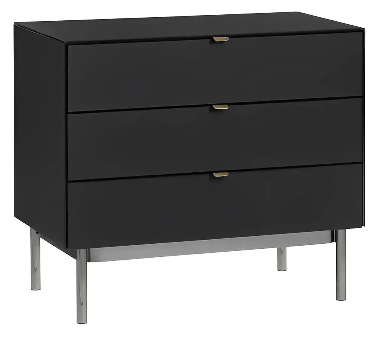 Greenville Black Nightstands (2-Pack) Contemporary, Transitional, tapered legs, felt-lined top drawers