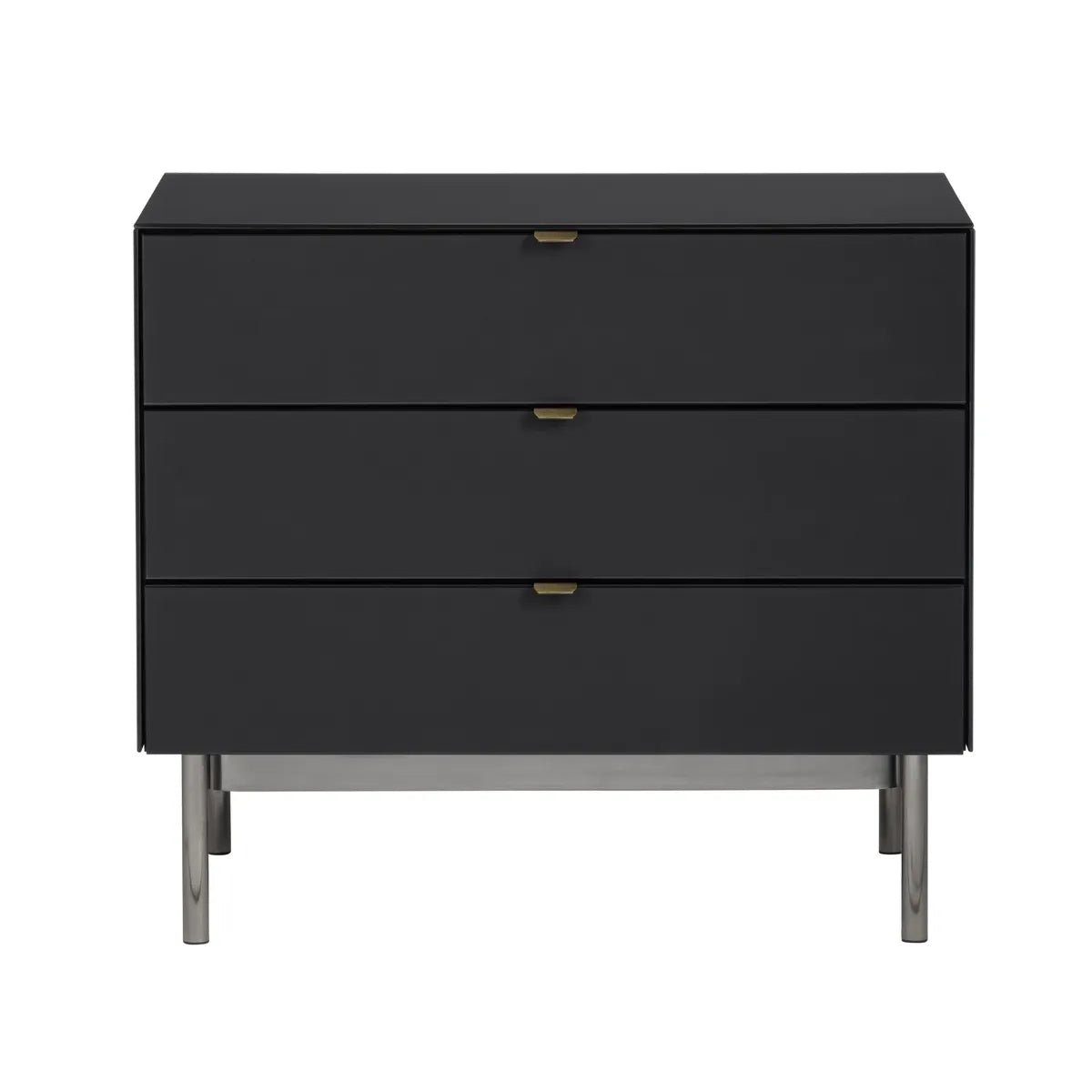 Greenville Black Nightstands (2-Pack) Contemporary, Transitional, tapered legs, felt-lined top drawers