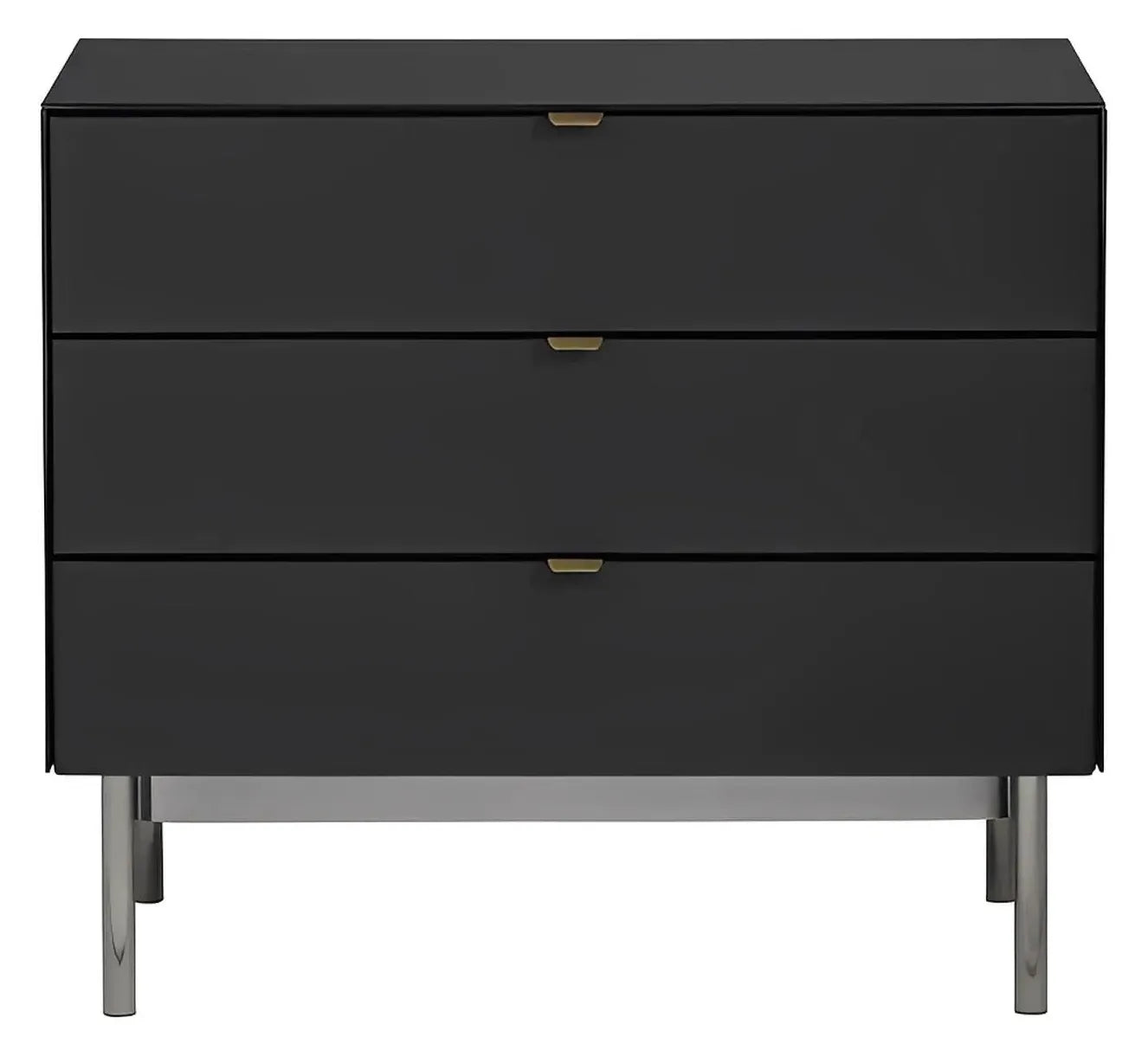Greenville Black Nightstands (2-Pack) Contemporary, Transitional, tapered legs, felt-lined top drawers