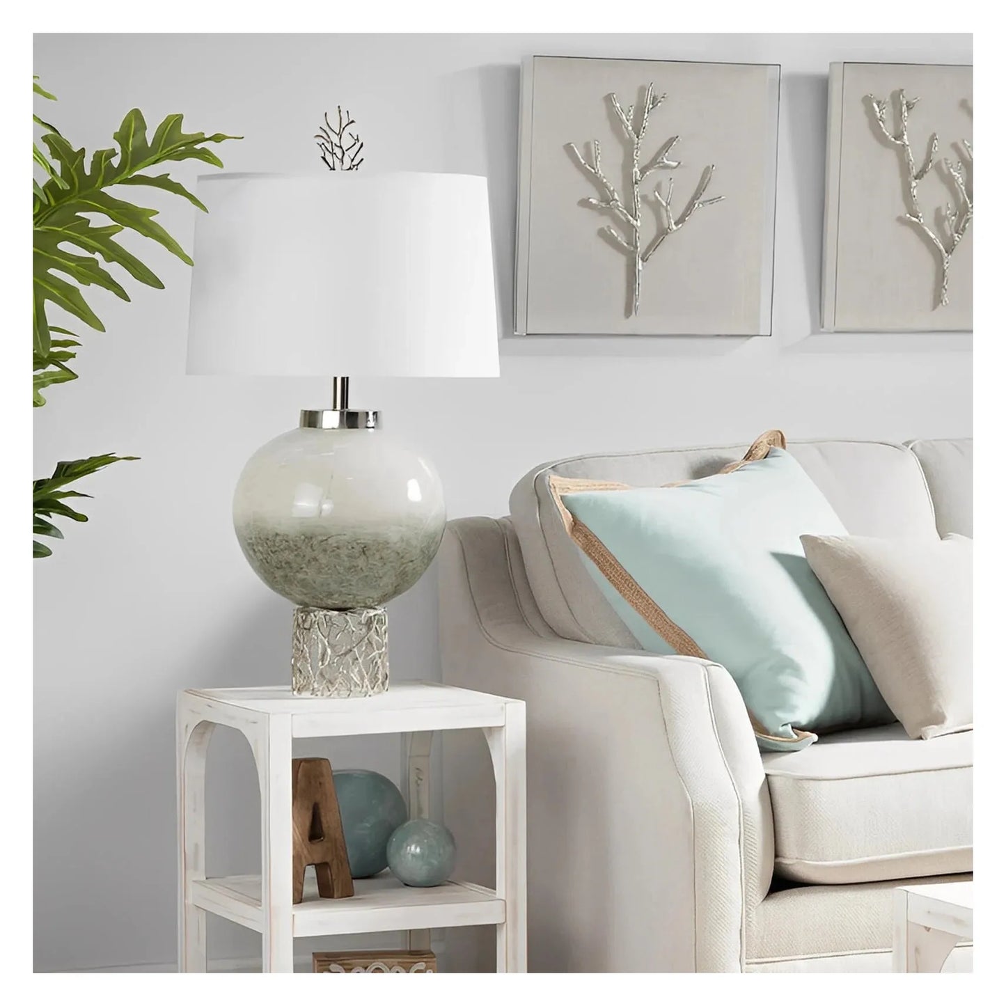 Saida of Maplewood Table Lamps (2-Pack), Silver, Coastal