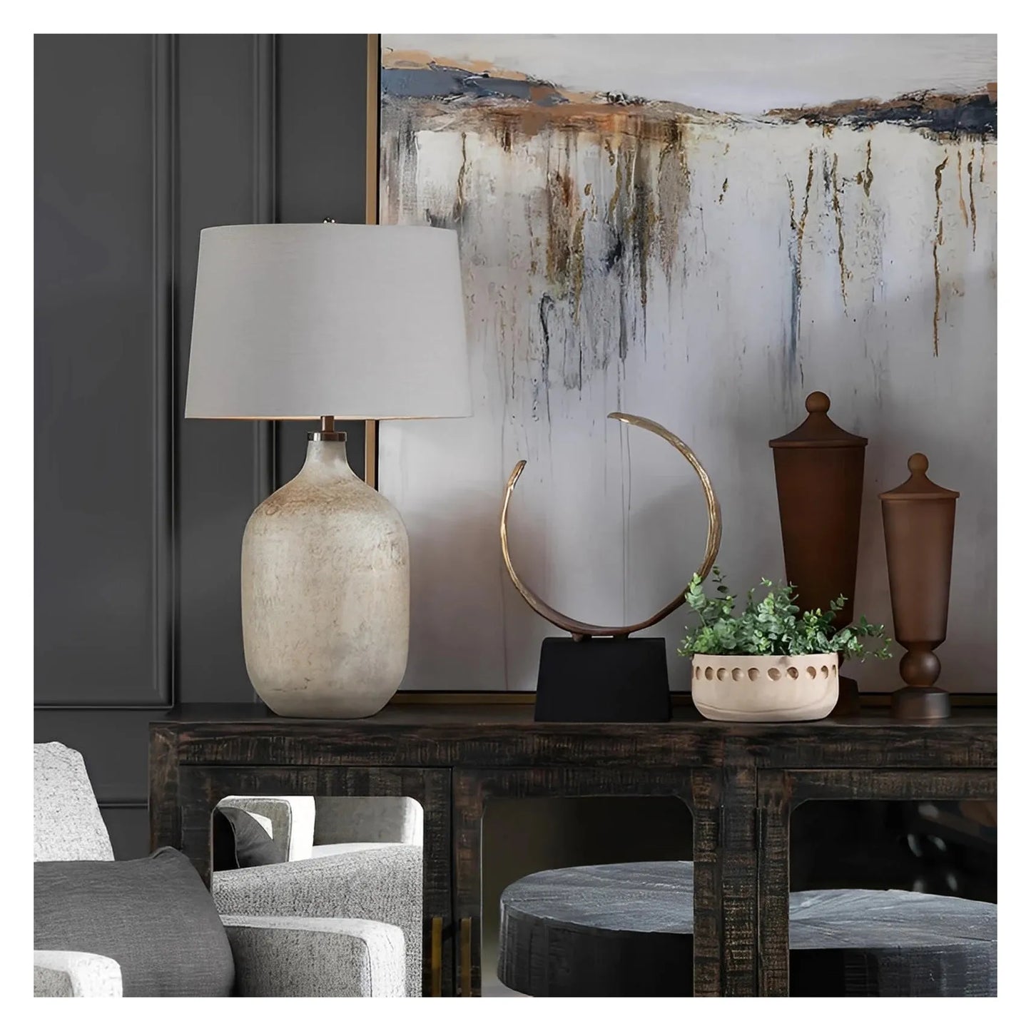 Zubeneschamali of Montpelier Table Lamps (2-Pack), Natural, Rustic