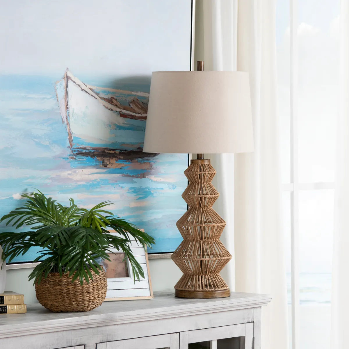 Antares of Burlington Bay Table Lamps (2-Pack), Natural, Coastal