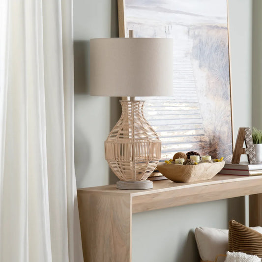 Pollux of Foxboro Table Lamps (2-Pack), Natural, Coastal