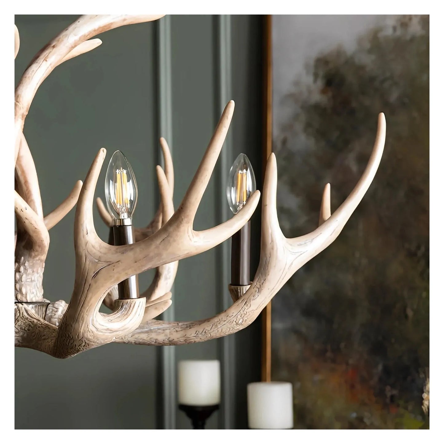 Tarazed of Waterville Chandelier, Brown, Rustic, Antlers