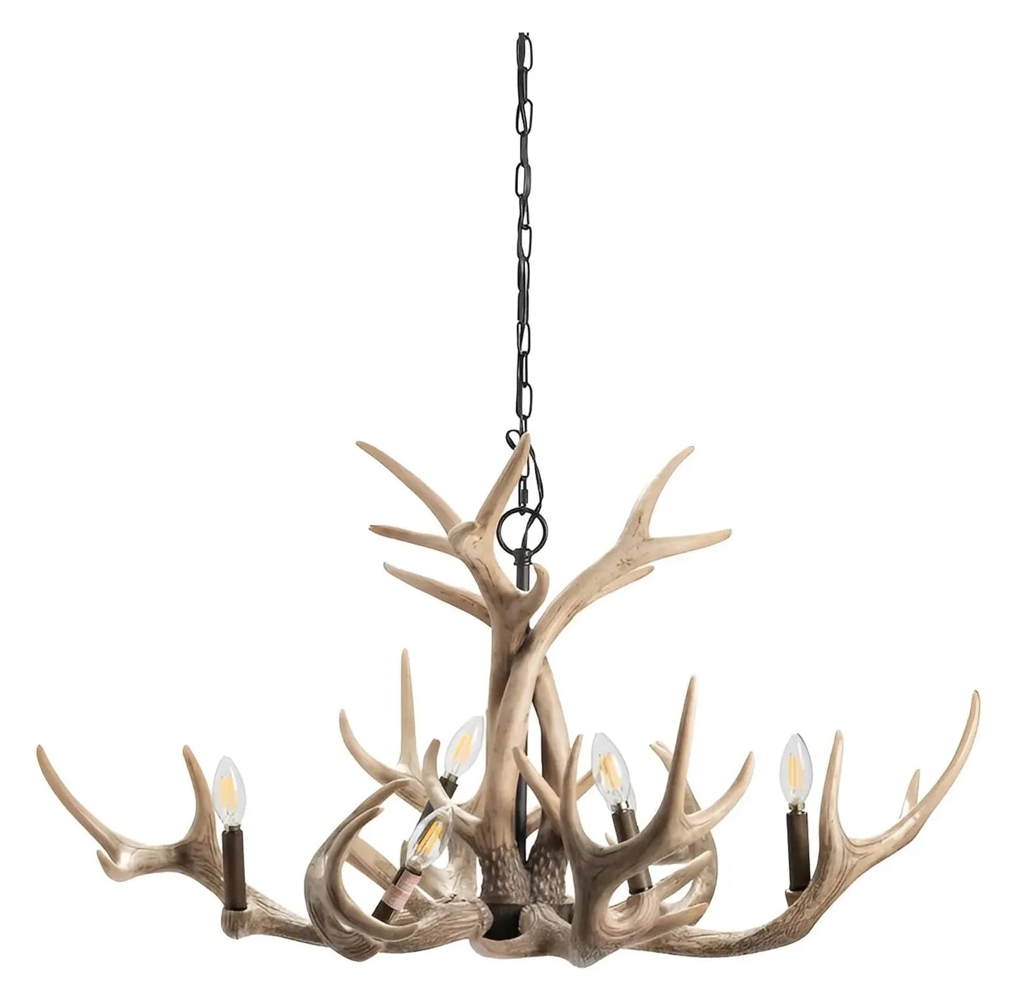 Tarazed of Waterville Chandelier, Brown, Rustic, Antlers