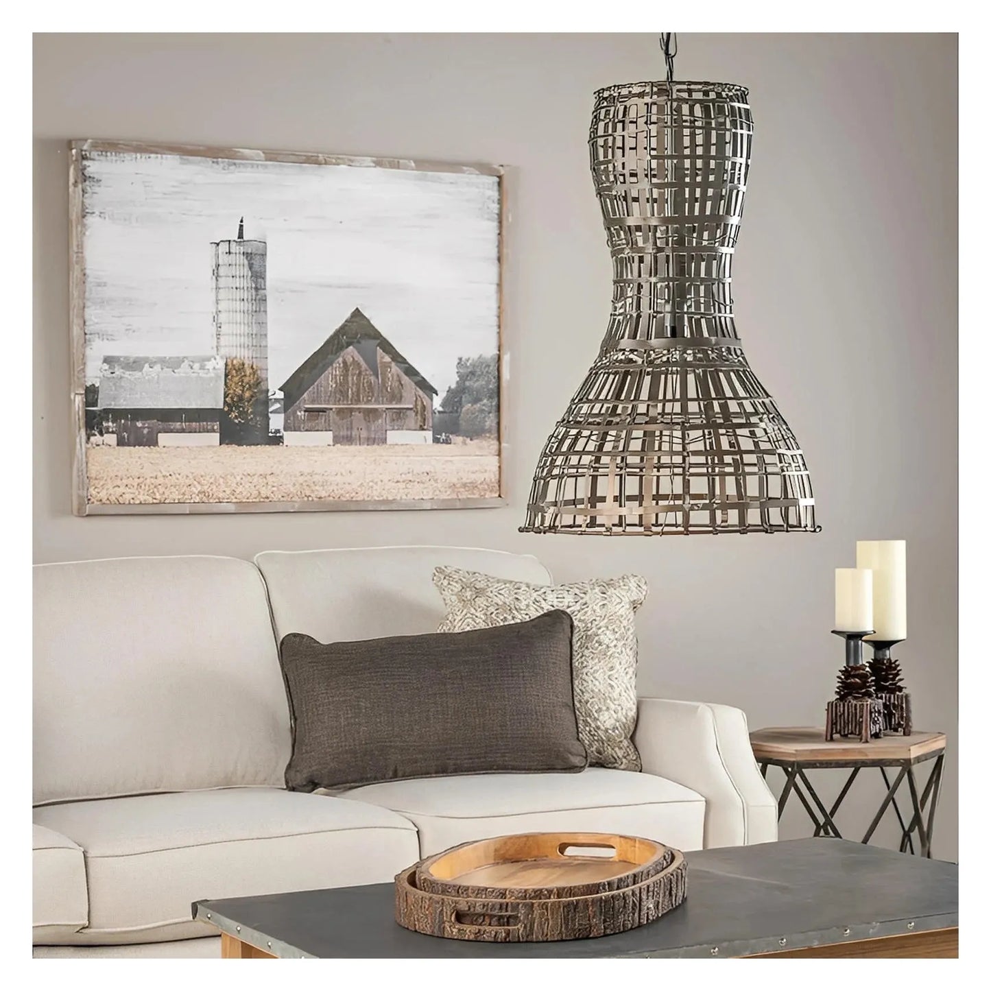 Cursa of Windham Hollow Pendant, Grey, Rustic