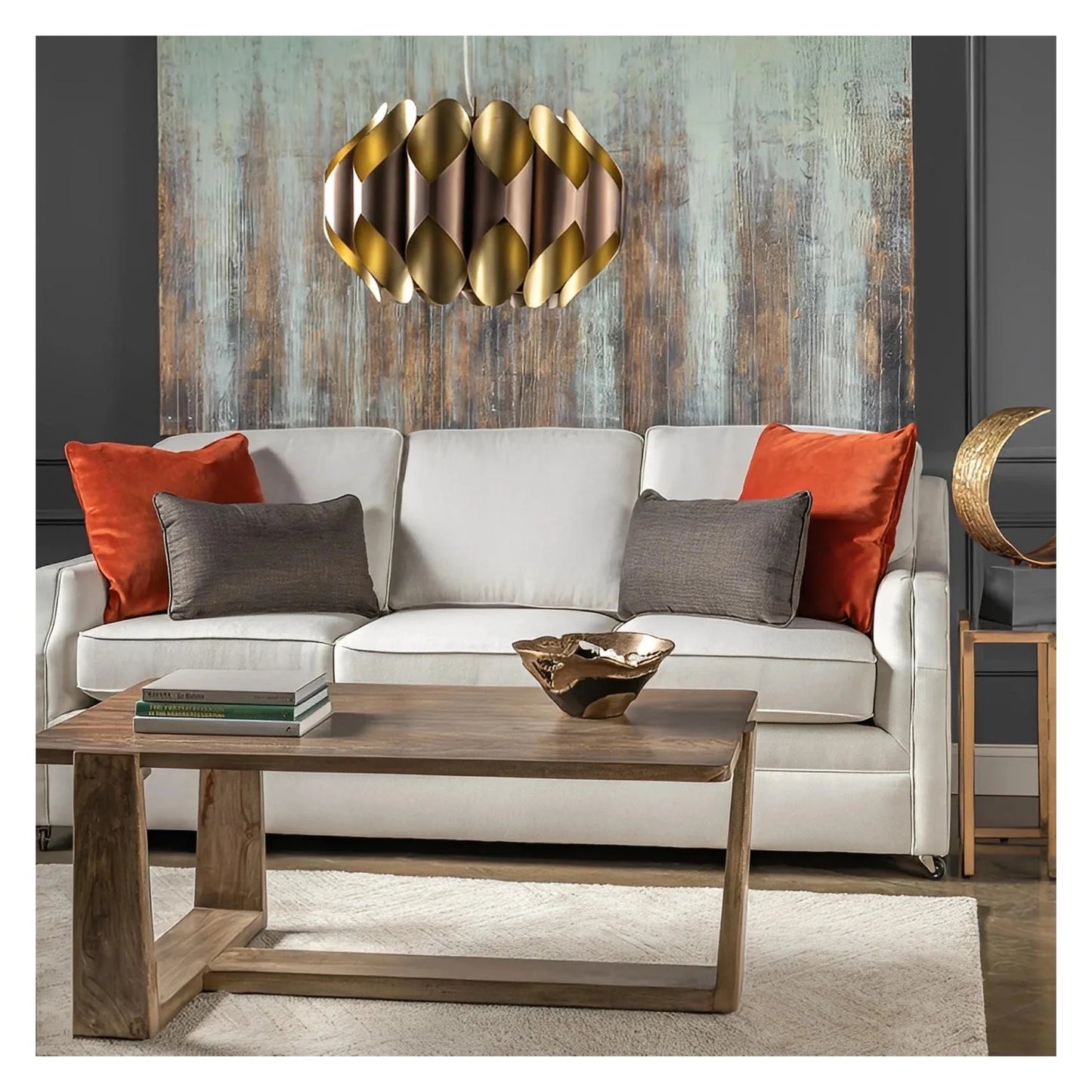 Alhena of Riverbend Pendant, Gold, Contemporary