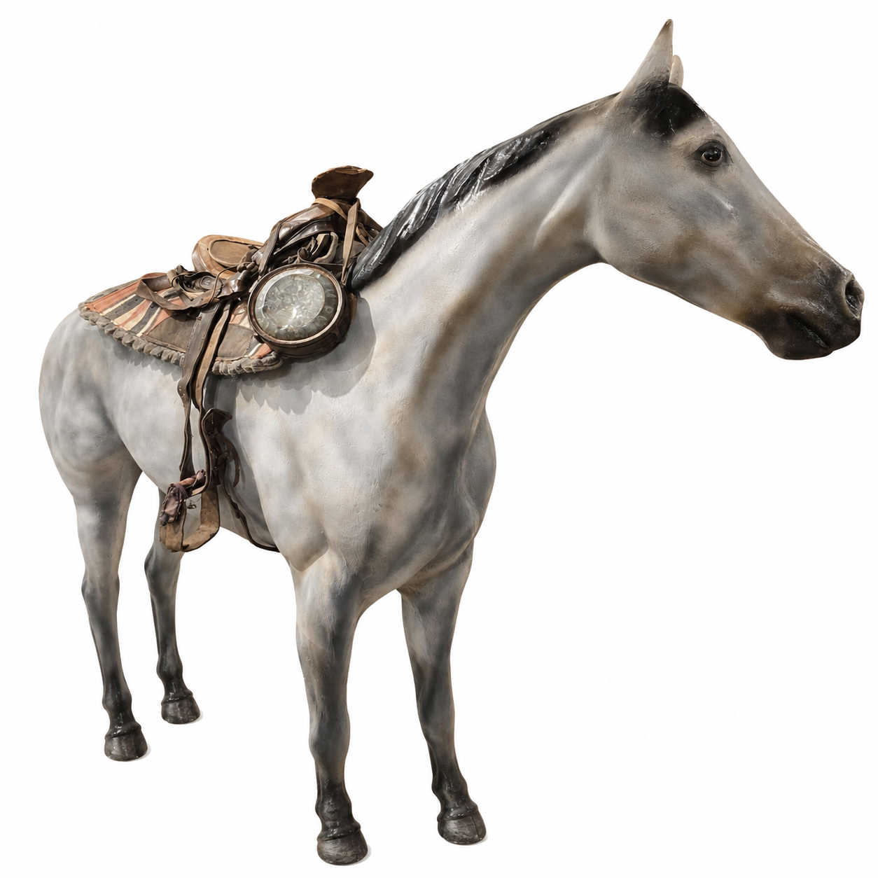 High Country Stallion | Life-Size Horse Sculpture, Fiberglass, Gray