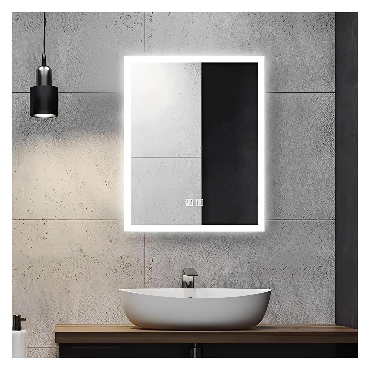 Edge Glow LED Bathroom Mirror (20-40 in) - Adjustable Brightness and Color Temperature - Anti-Fog