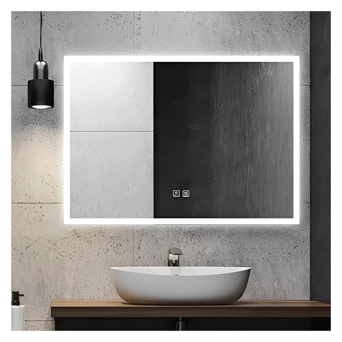 Edge Glow LED Bathroom Mirror (20-40 in) - Adjustable Brightness and Color Temperature - Anti-Fog