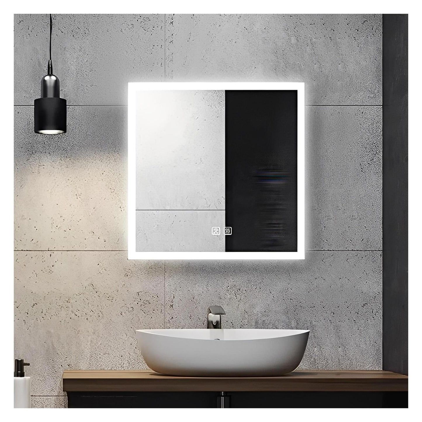 Edge Glow LED Bathroom Mirror (20-40 in) - Adjustable Brightness and Color Temperature - Anti-Fog