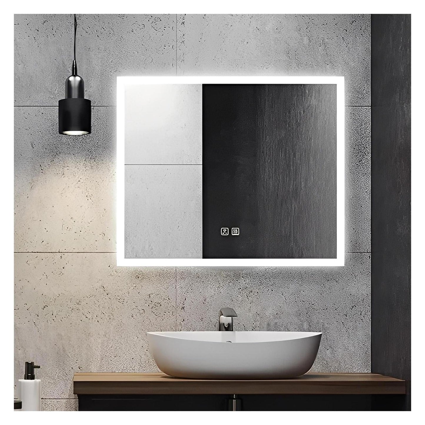 Edge Glow LED Bathroom Mirror (20-40 in) - Adjustable Brightness and Color Temperature - Anti-Fog