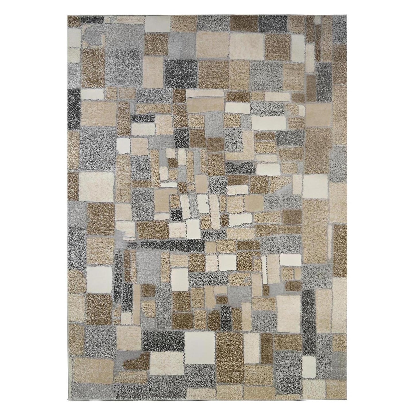 Denver High/Low Textured Rugs 12mm Pile Height - Cobblestone Multi 5'3"x7'3"