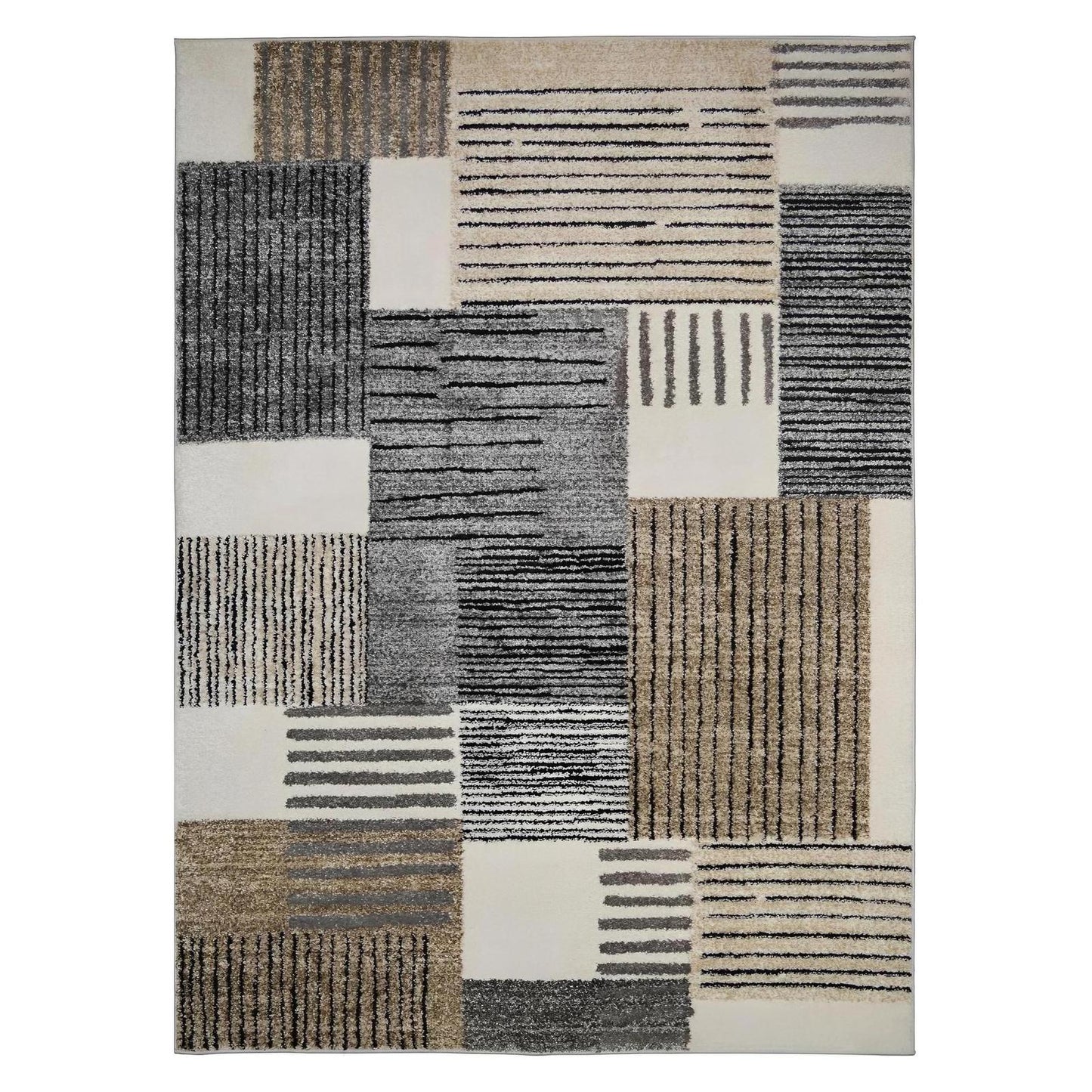 Denver High/Low Textured Rugs 12mm Pile Height - Montage Multi 5'3"x7'3"