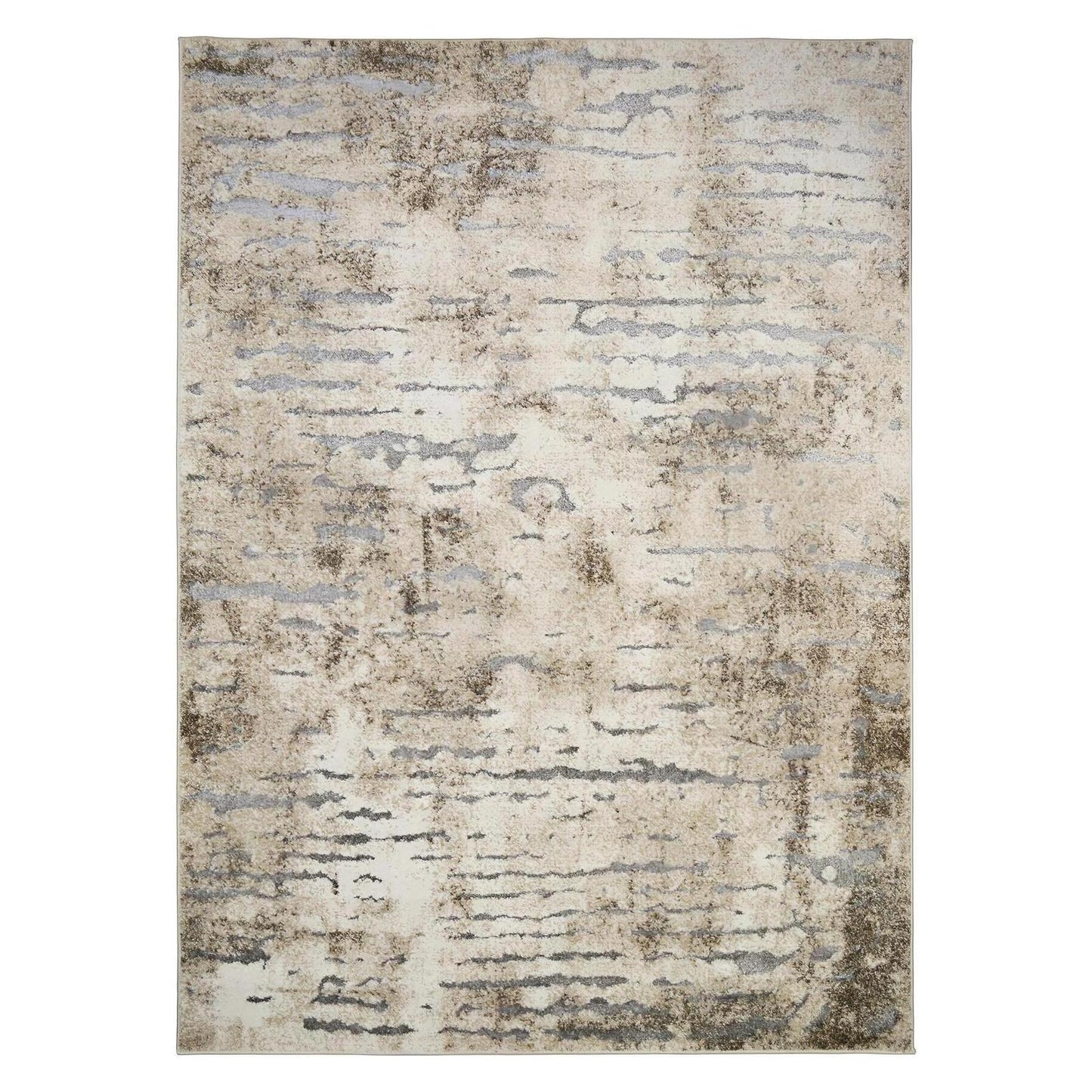 Denver High/Low Textured Rugs 12mm Pile Height - Slate Cream 5'3"x7'3"