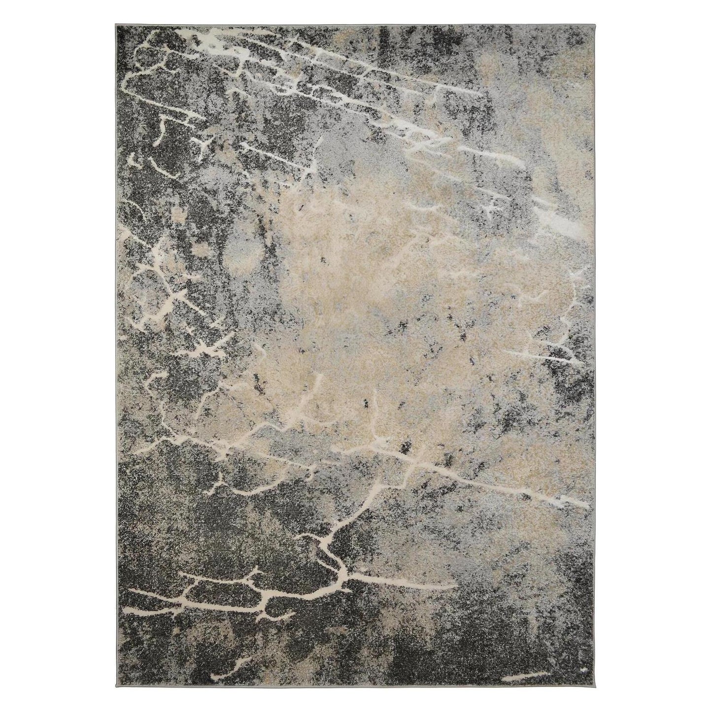Denver High/Low Textured Rugs 12mm Pile Height - Lightning Gray 5'3"x7'3"