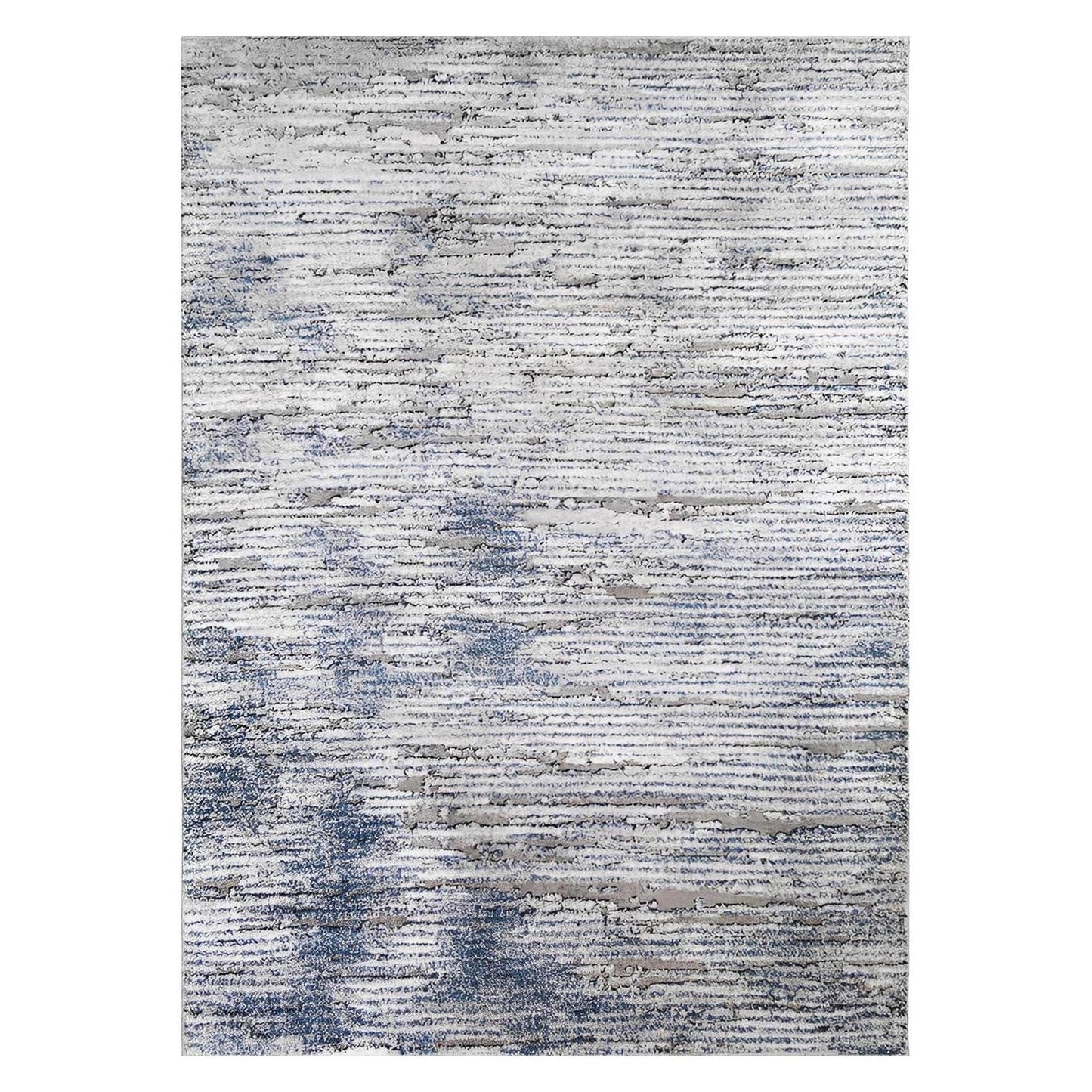 Denver High/Low Textured Rugs 12mm Pile Height - Druid Blue 5'3"x7'3"