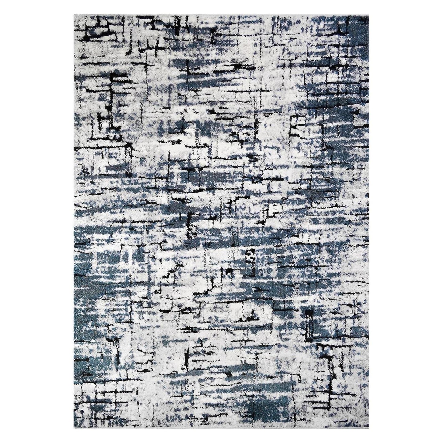 Denver High/Low Textured Rugs 12mm Pile Height - Iliad Blue 5'3"x7'3"