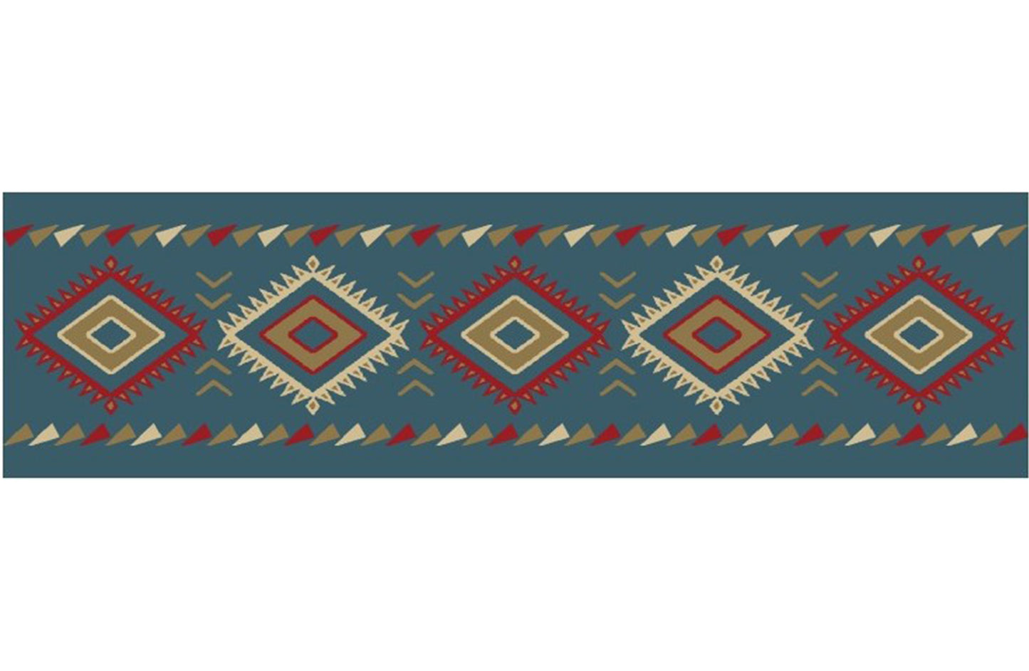 Cozy Cabin Diamonds Blue Stair Tread 9"x30" ; (Pack of 13), Made in the USA, 8mm pile height