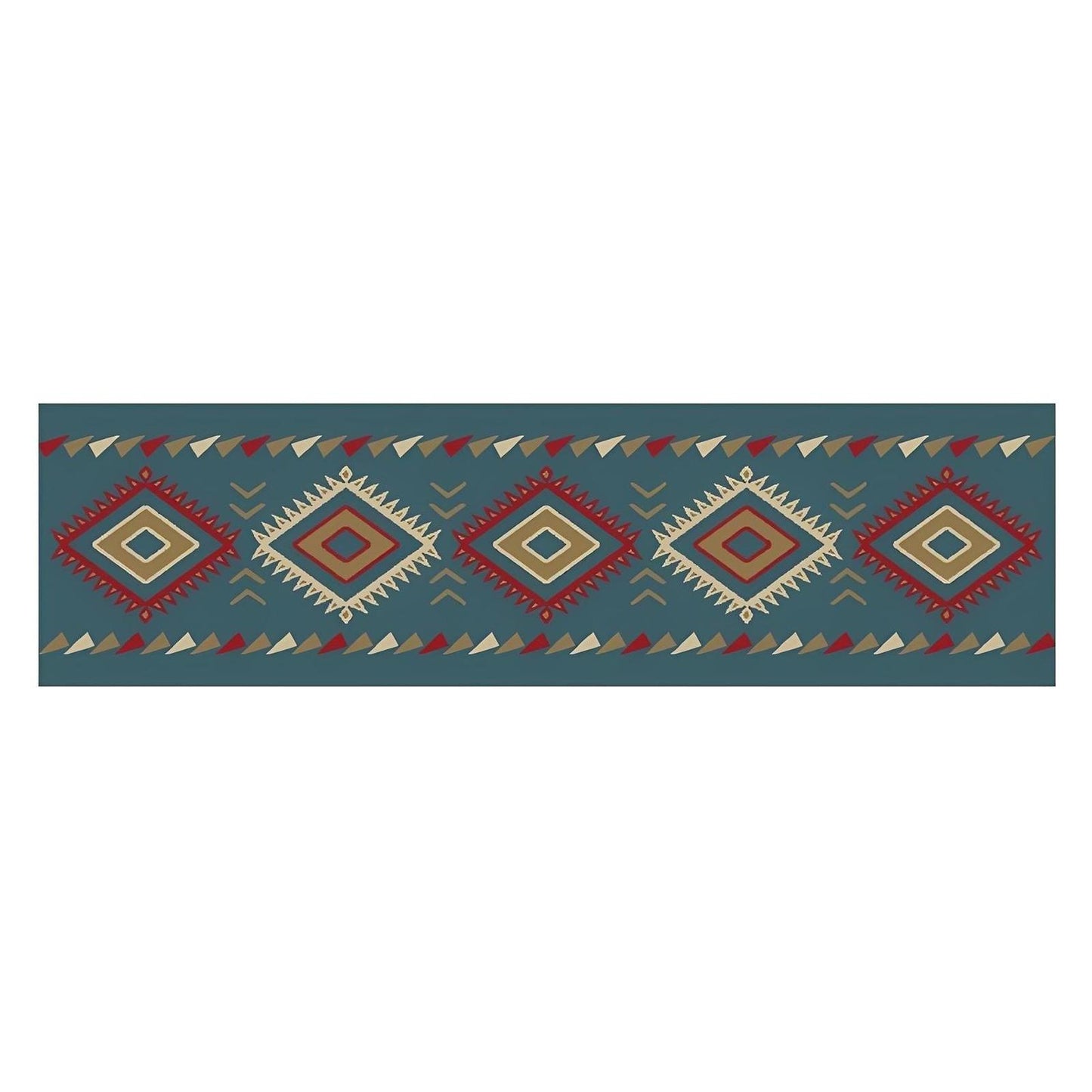 Cozy Cabin Diamonds Blue Stair Tread 9"x30" ; (Pack of 13), Made in the USA, 8mm pile height