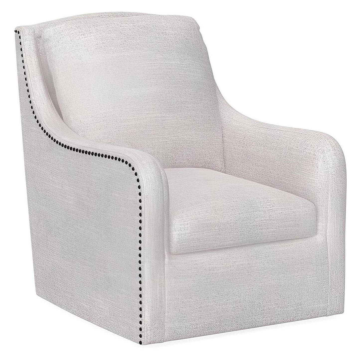 Cream Fabric Accent Chair with Nail Trim (2-Pack)
