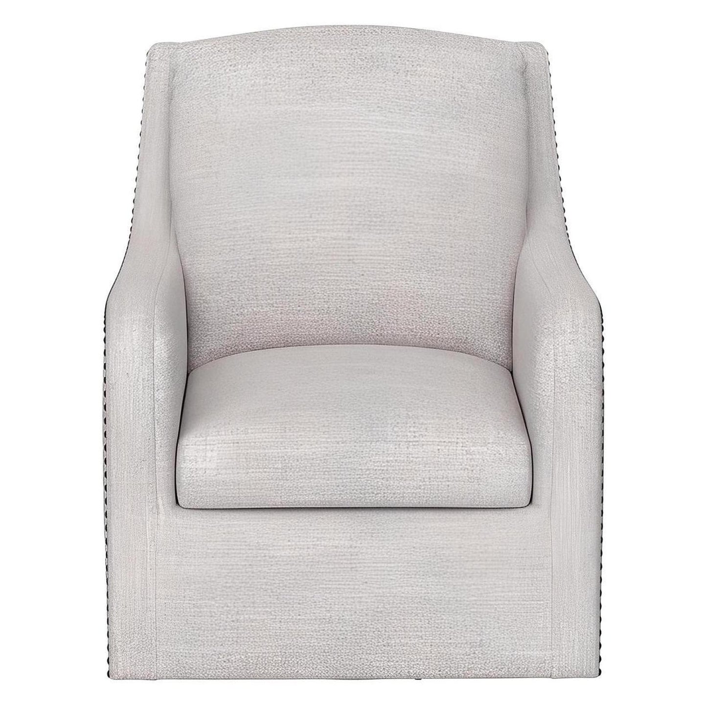 Cream Fabric Accent Chair with Nail Trim (2-Pack)