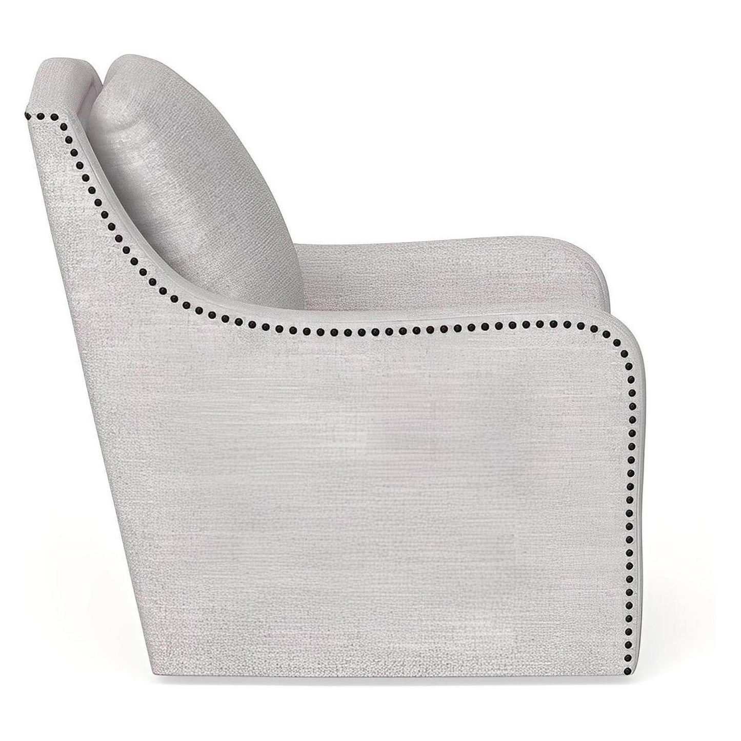 Cream Fabric Accent Chair with Nail Trim (2-Pack)