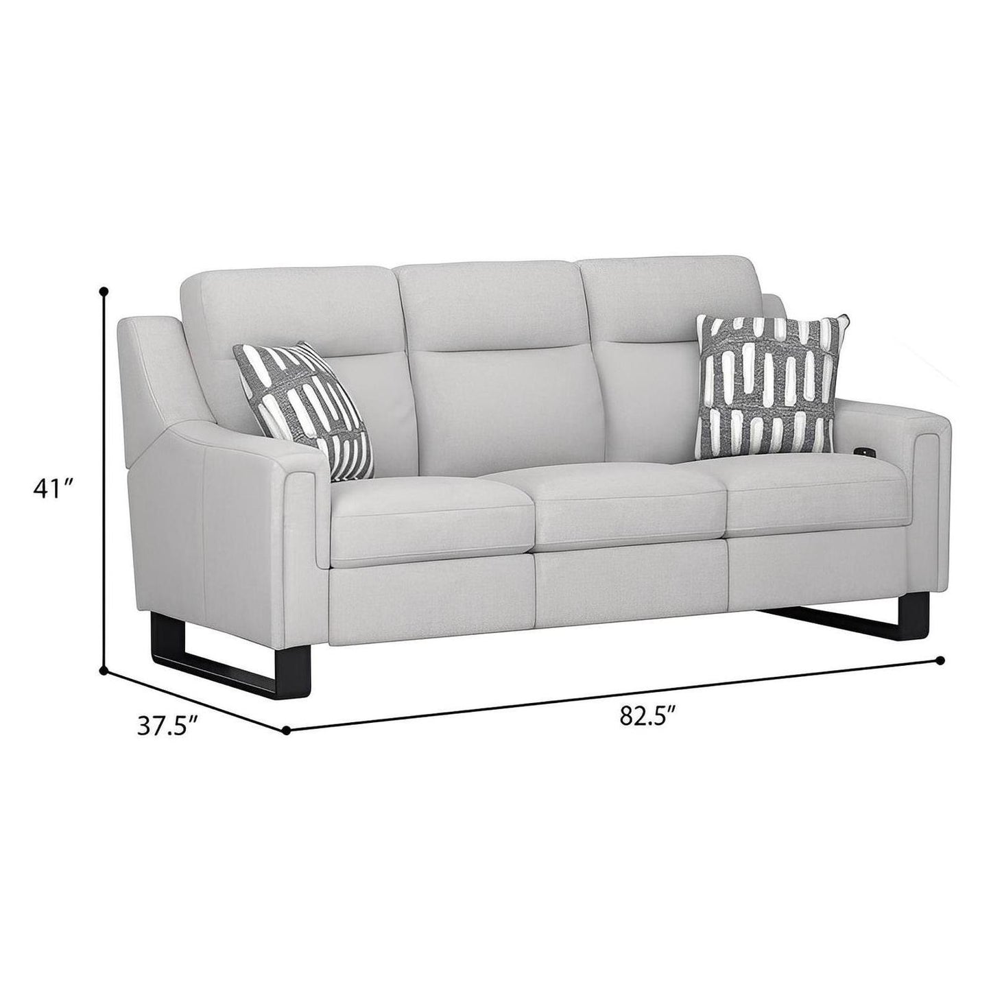 2P SOFA W / DROP DOWN TABLE, STORAGE DRAWER & 2 PILLOWS - CREAM