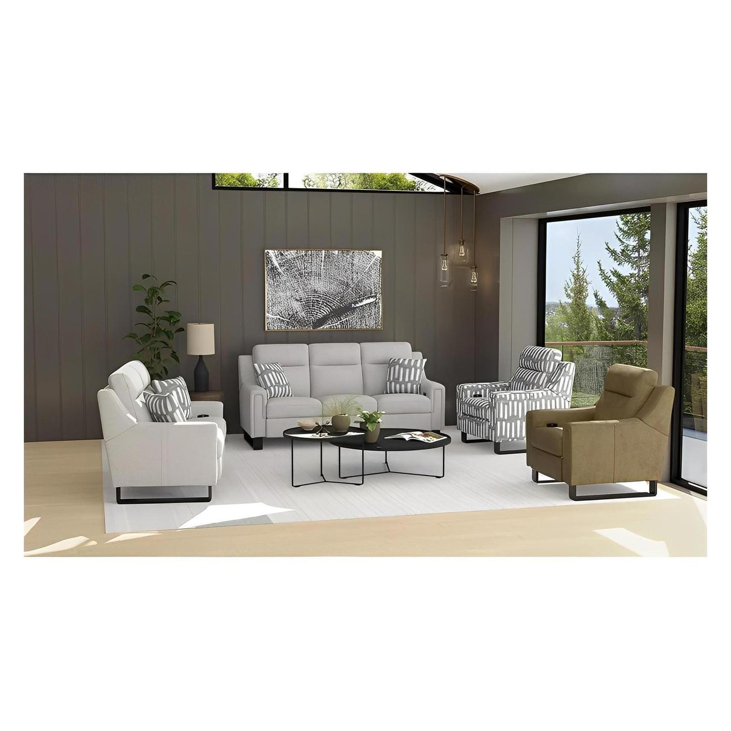 2P RECLINER - BROWN LEATHER (2-Pack)