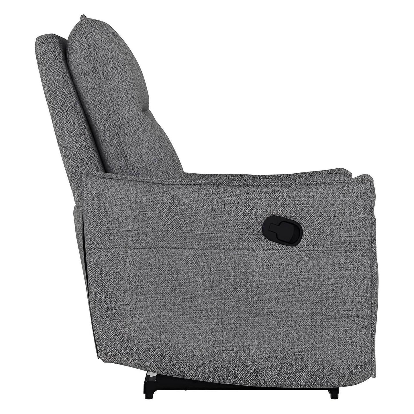 Charcoal Fabric Modern Recliner Chair Pillow-edge seams (2-Pack)