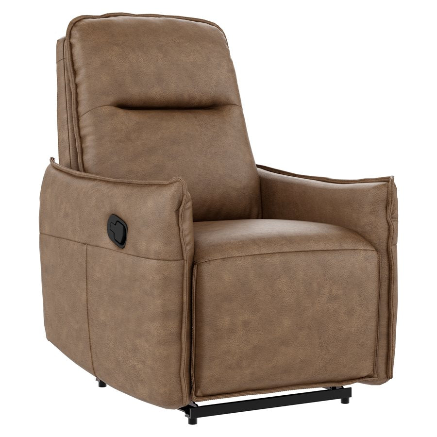 Brown Sanded Pu Fabric Modern Chair Pillow-edge seams (2-Pack)