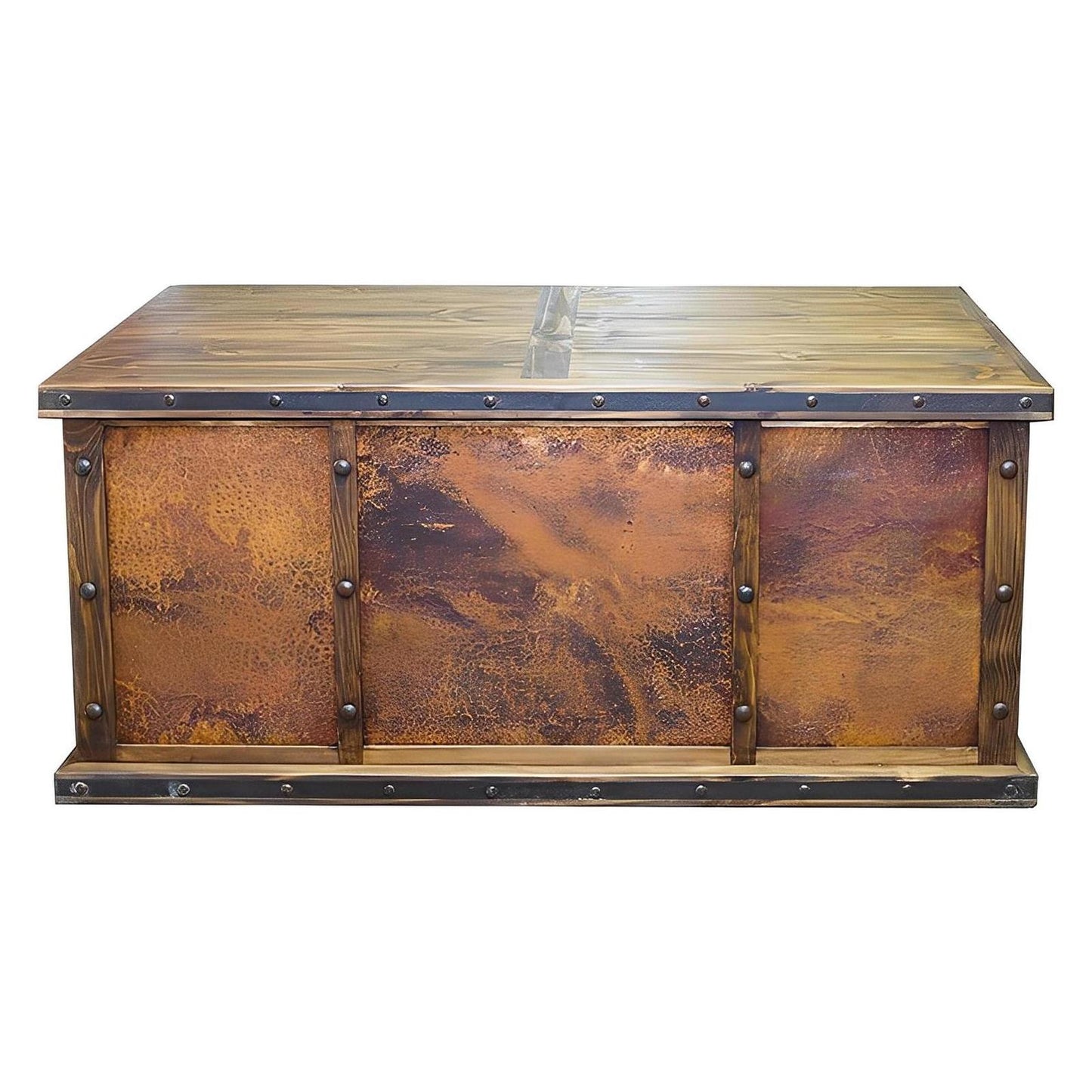 Rio Grande Copper Executive Desk | Handcrafted Wood with Copper Panels