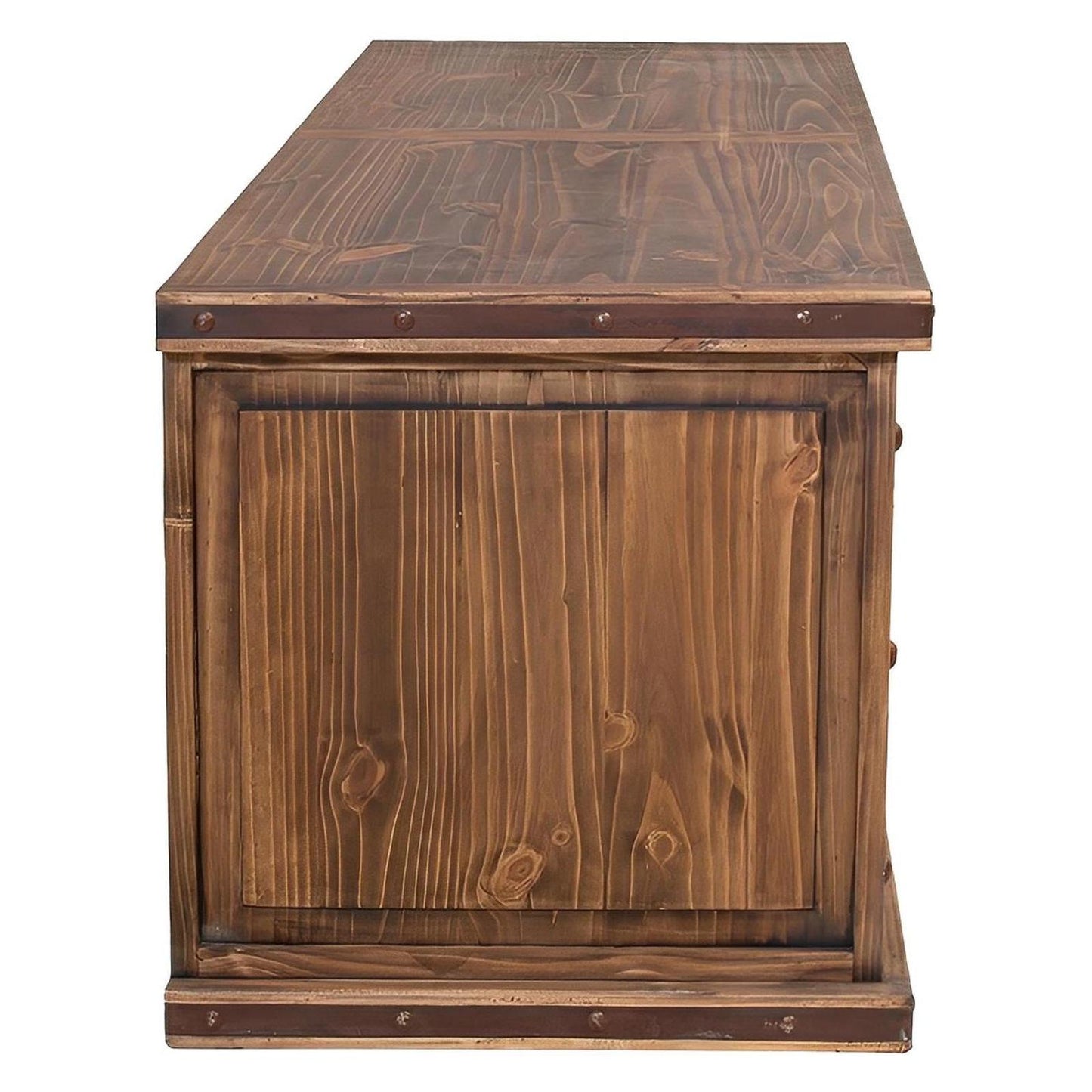 Santiago River Executive Desk – Solid Wood – Hand Crafted – Iron Trim