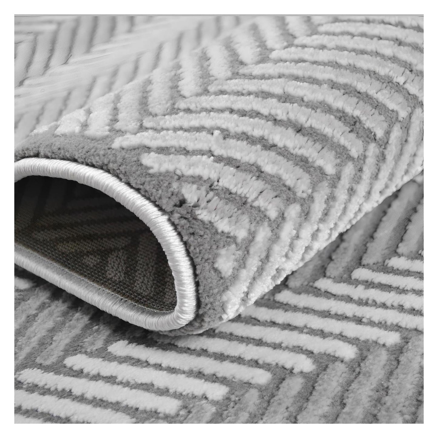 Everest Area Rug Domino Gray 7'10"x9'10" - Ultra Dense, Soft, 12mm pile height