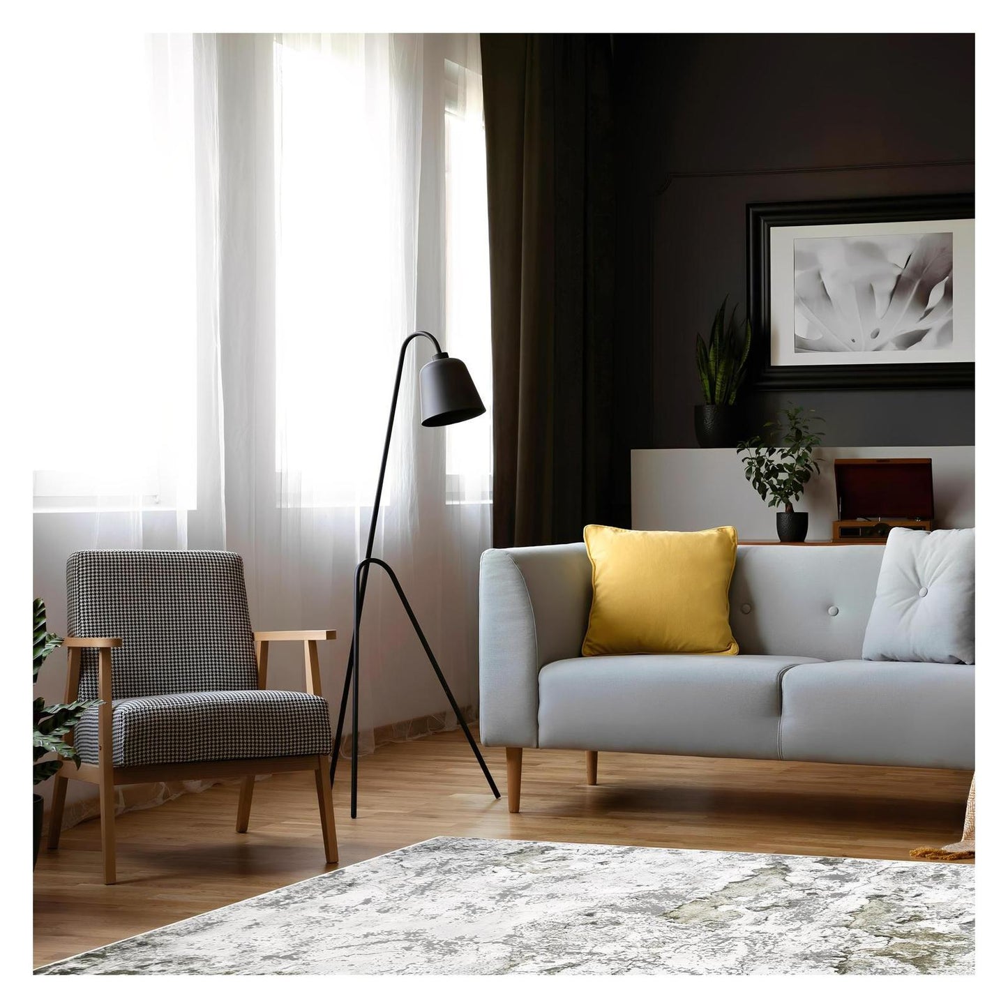 Everest Area Rug Quartz Gold 5'3"x7'3" - Ultra Dense, Soft, 12mm pile height